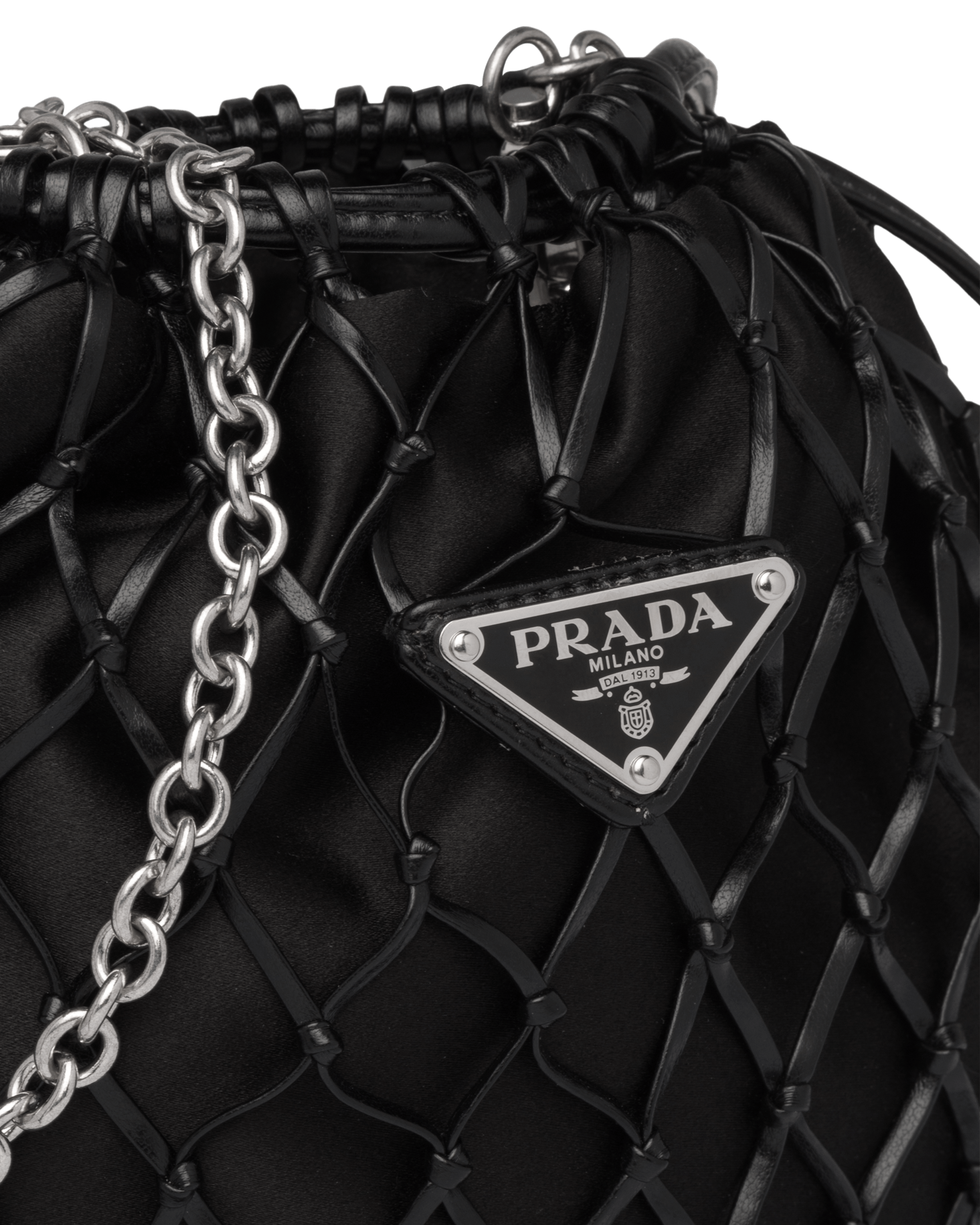 prada silk net bag