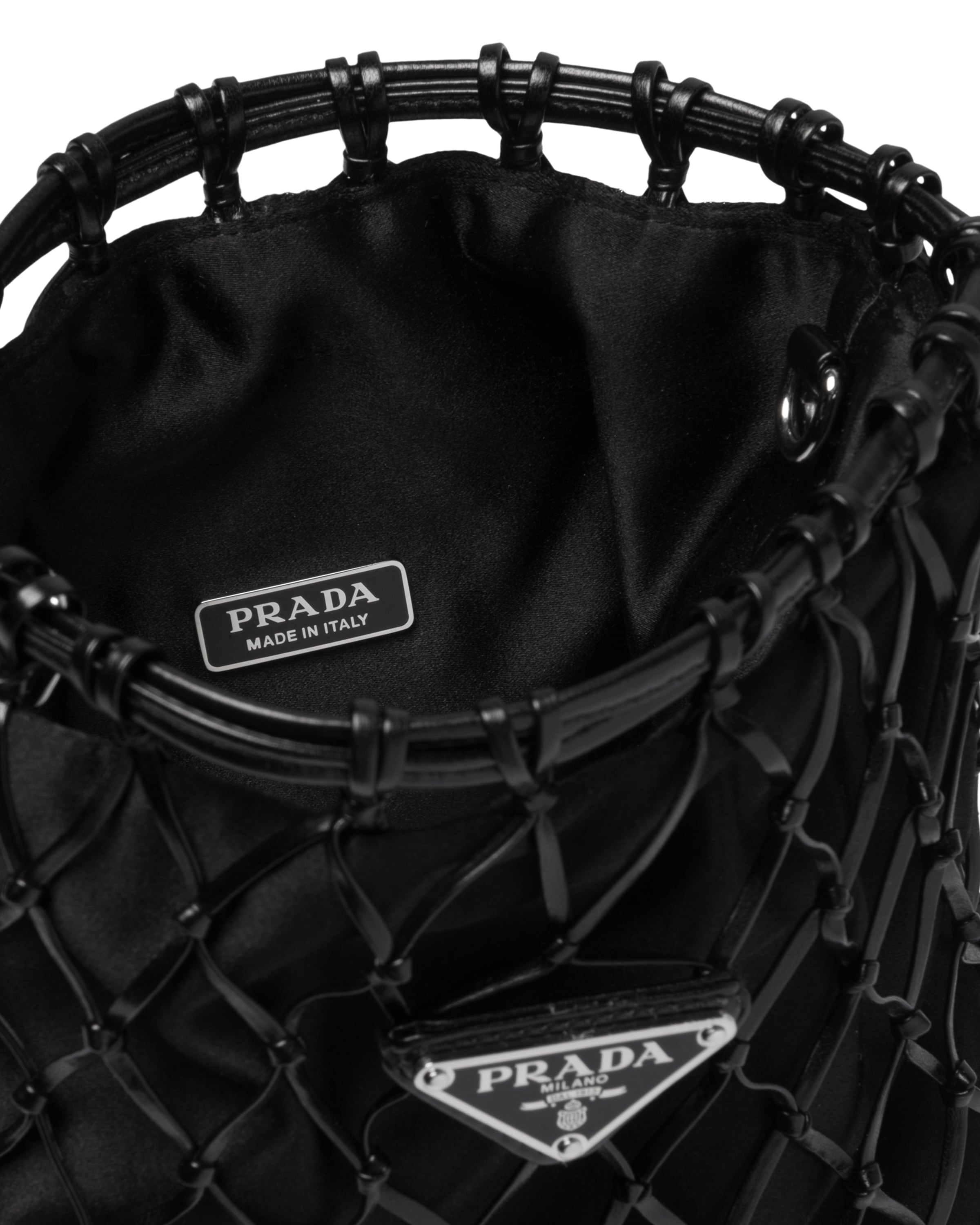 Black Fabric Mesh Bag Prada