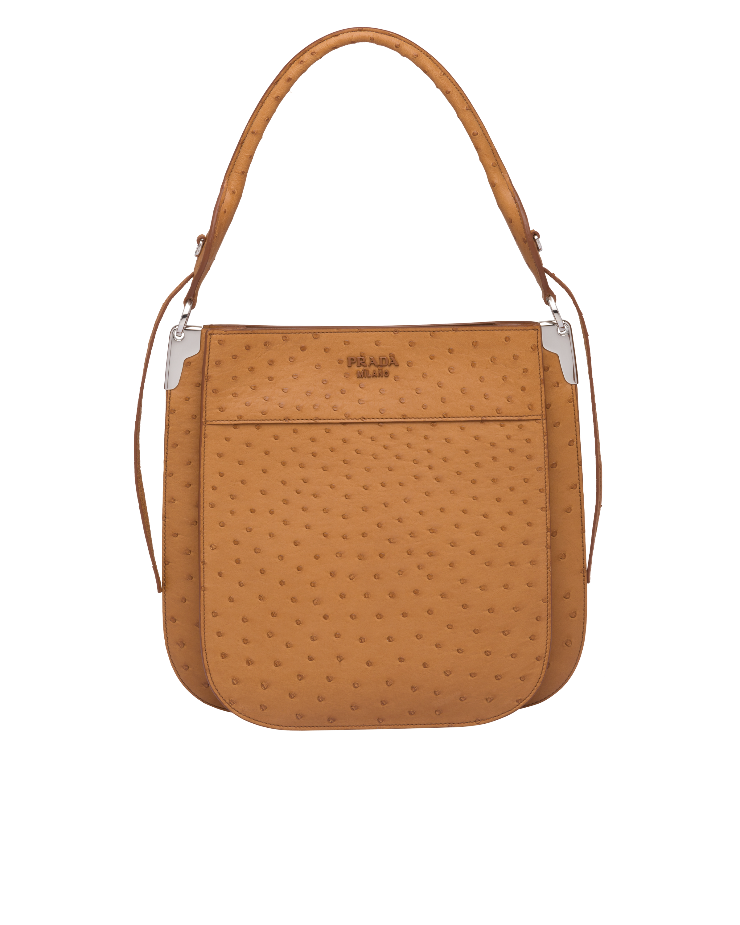 Prada Margit ostrich leather hobo 