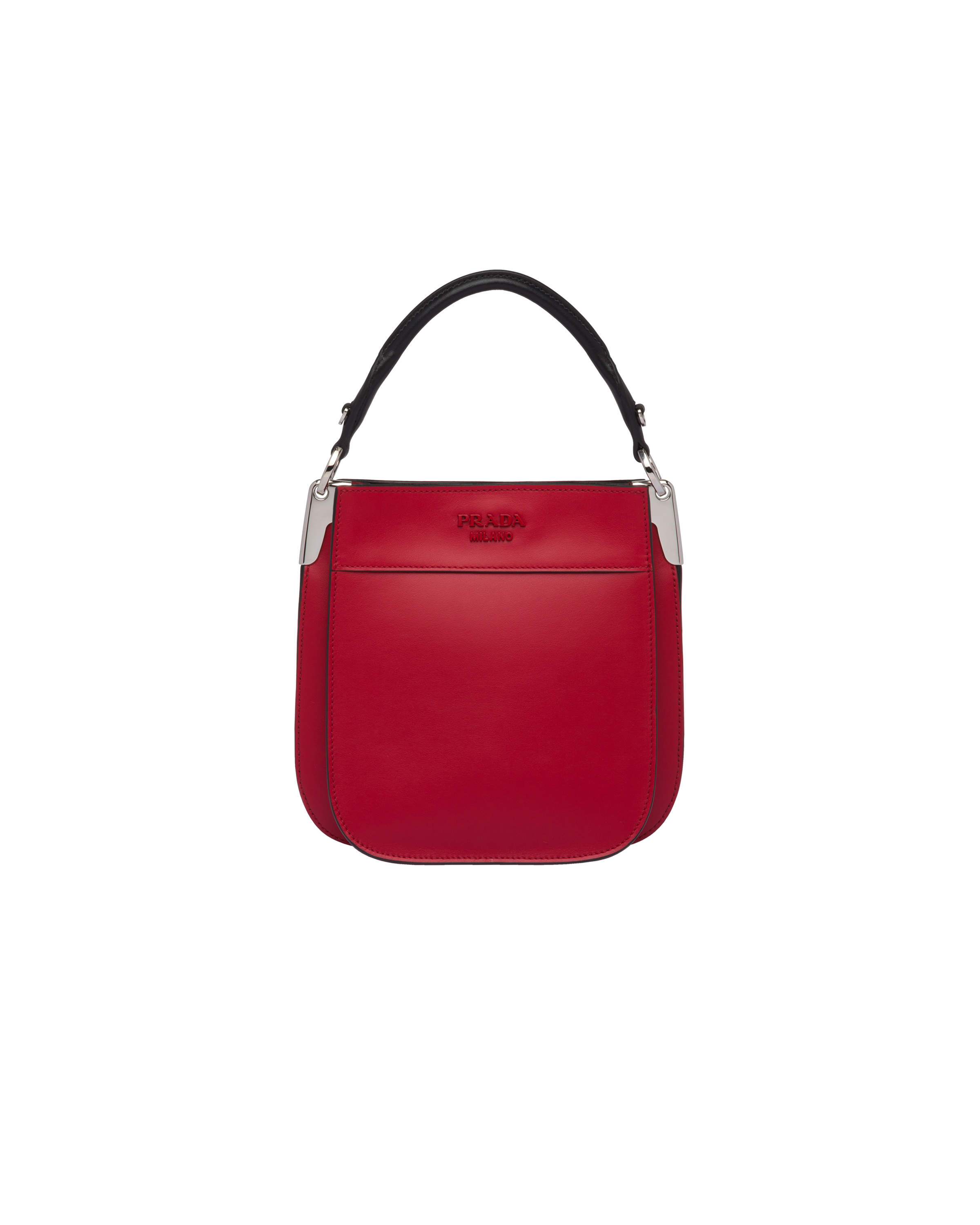 Fiery Red/black Small Leather Prada Margit bag | Prada