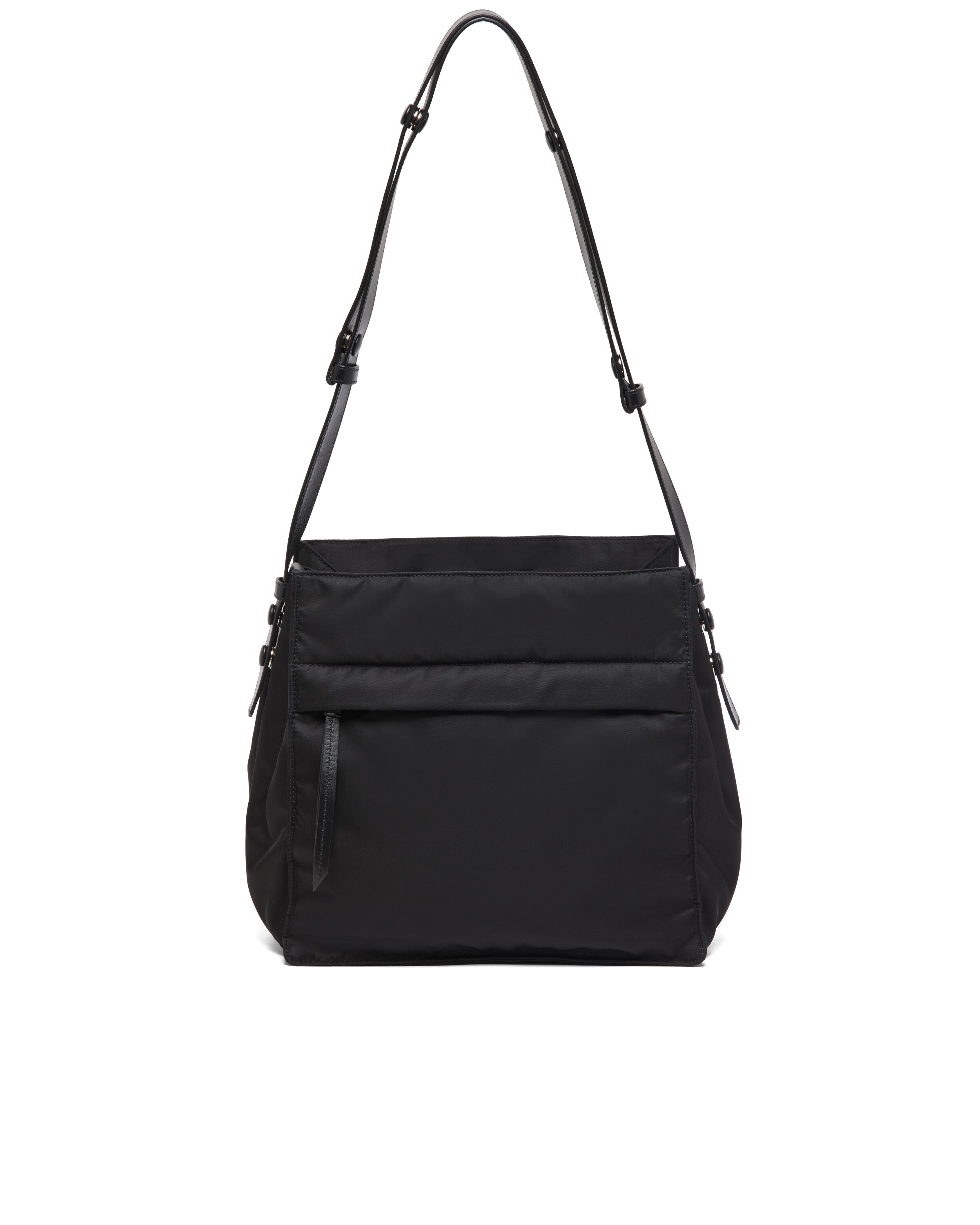 Black Padded nylon hobo bag Prada