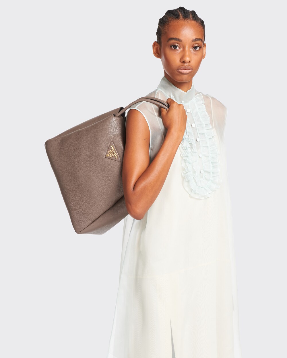 Prada medium leather shoulder bag Clearance