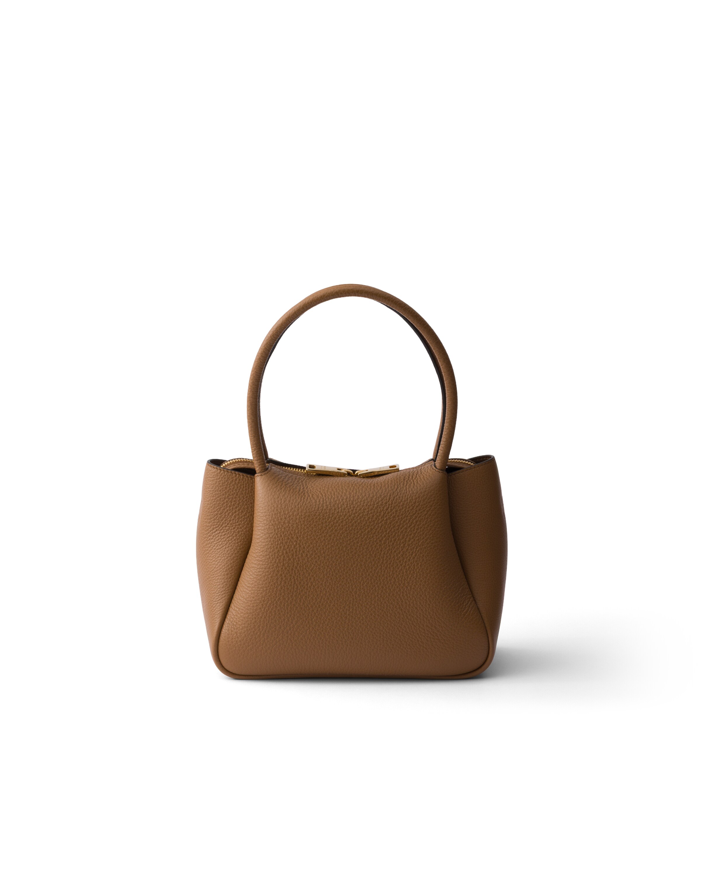 Prada Small Leather Handbag In Brown