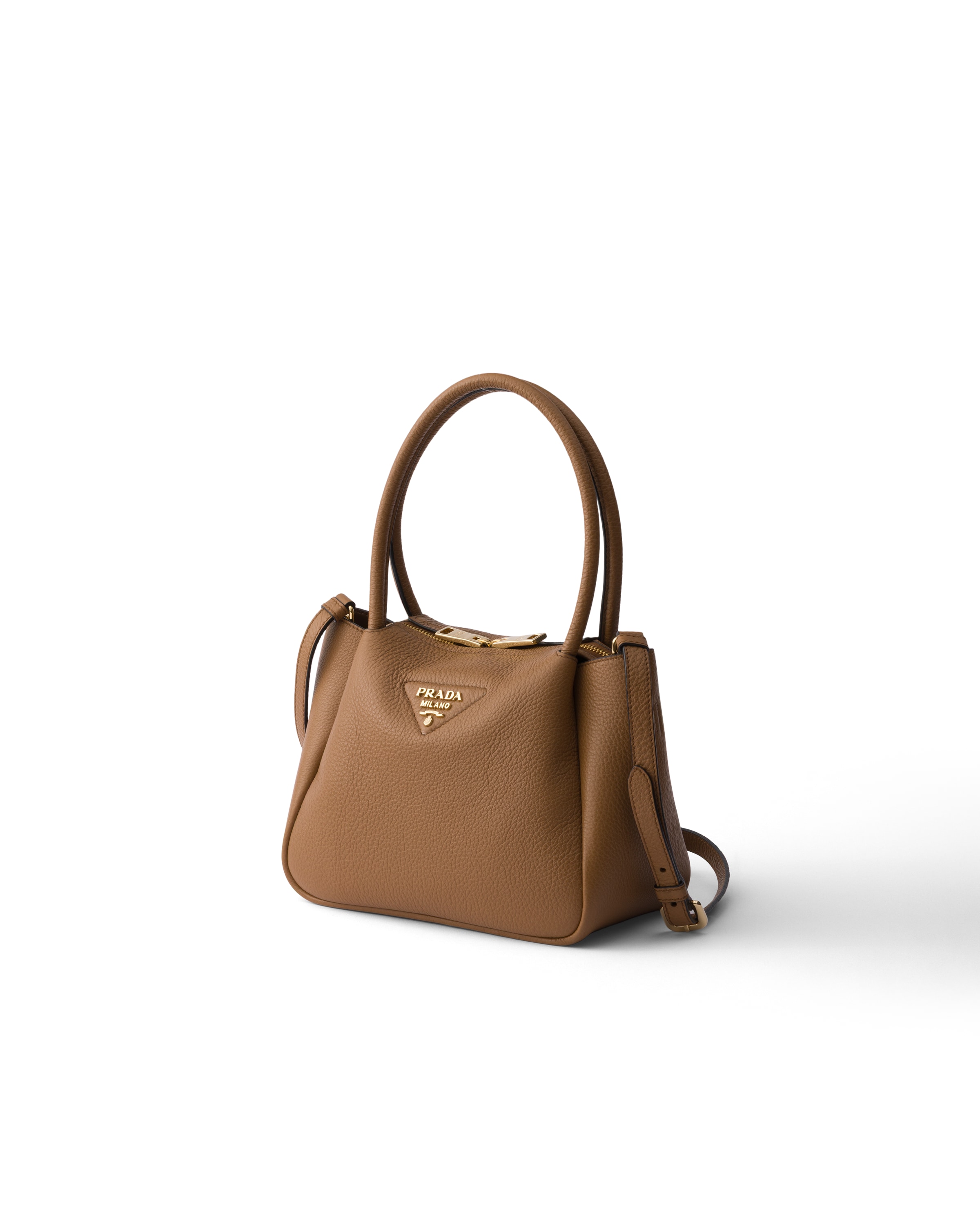 Prada Small Leather Handbag In Brown