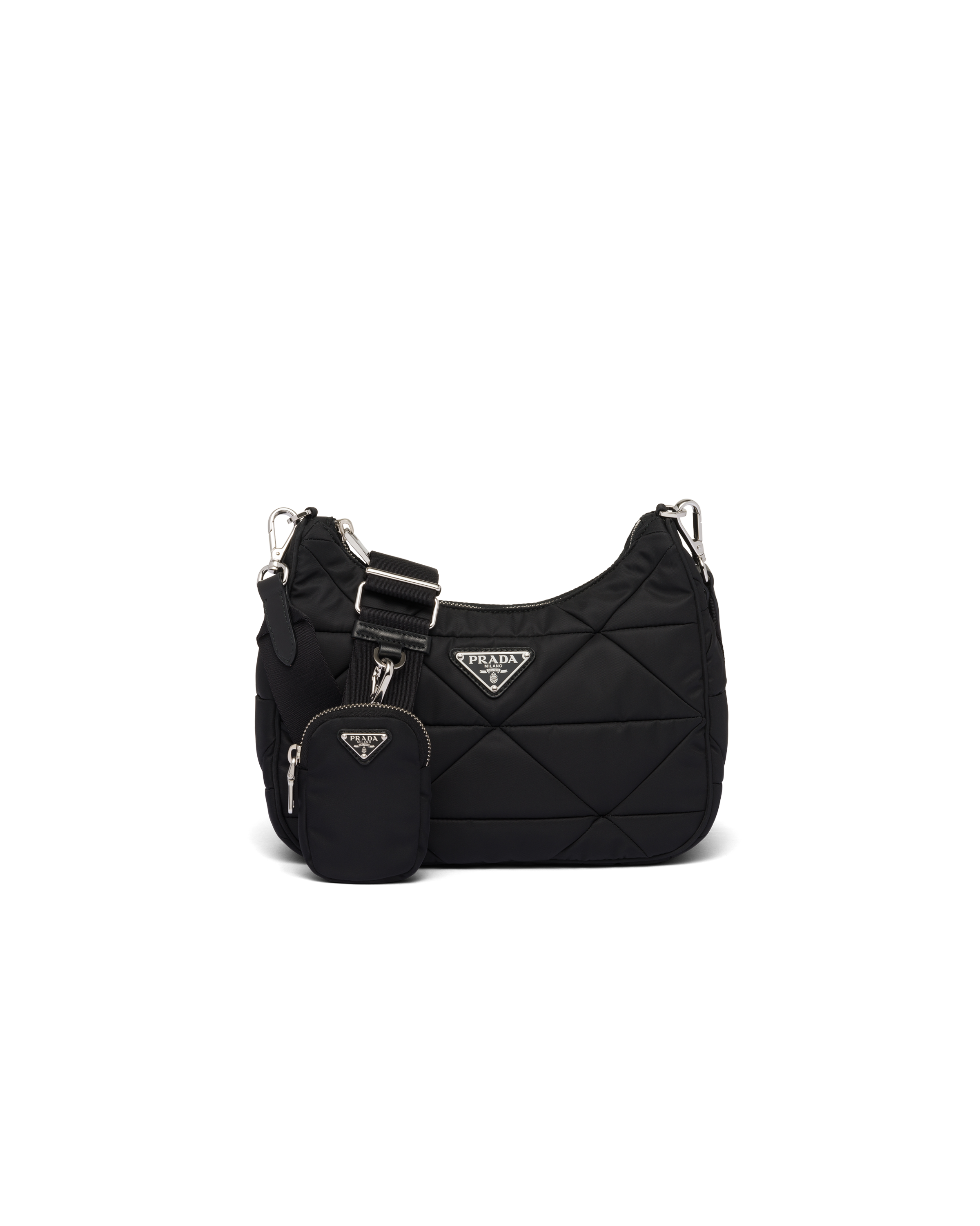 Shop Prada Sack Bag Aus Gepolstertem Re-nylon In Black