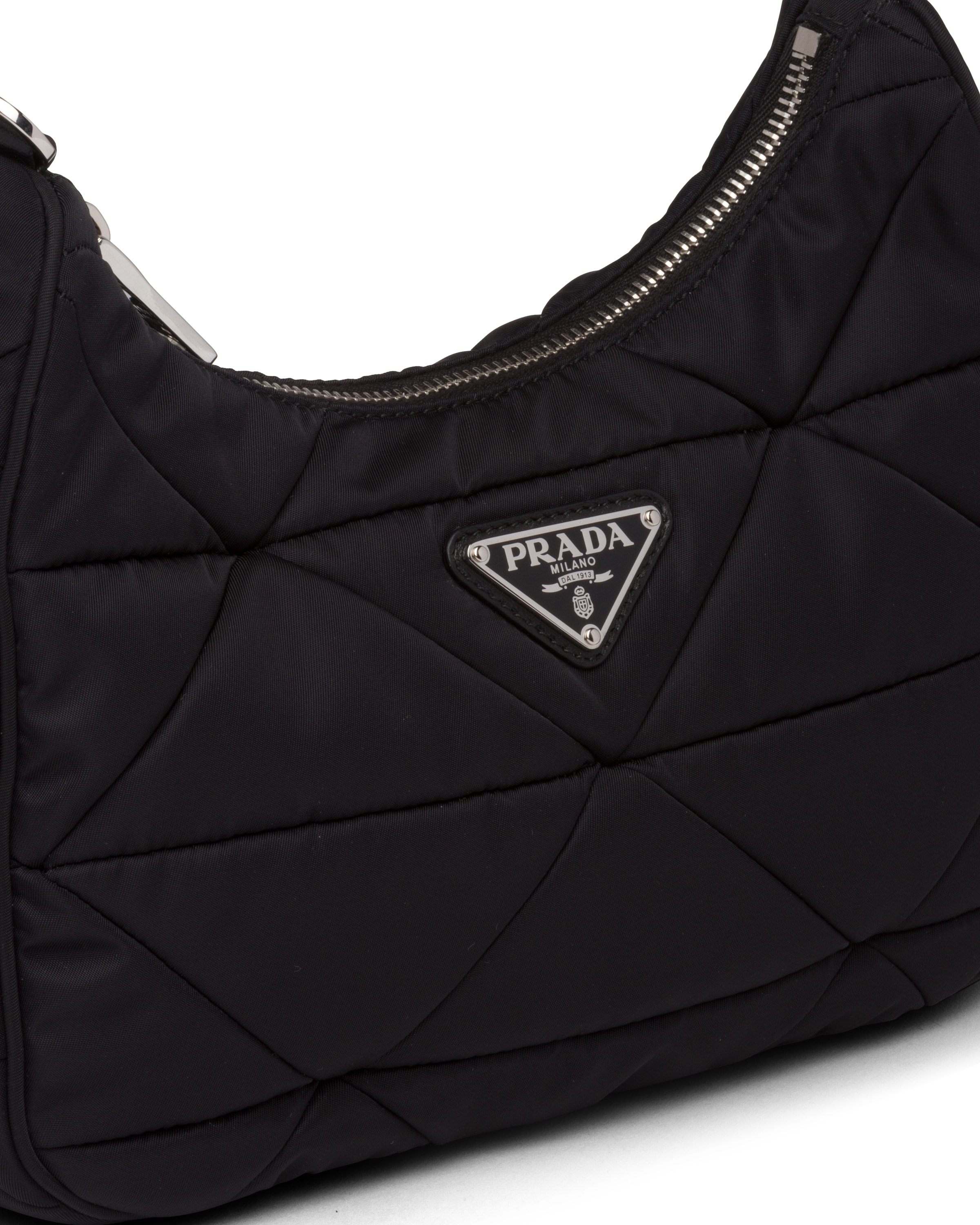 Black ReNylon padded hobo bag Prada