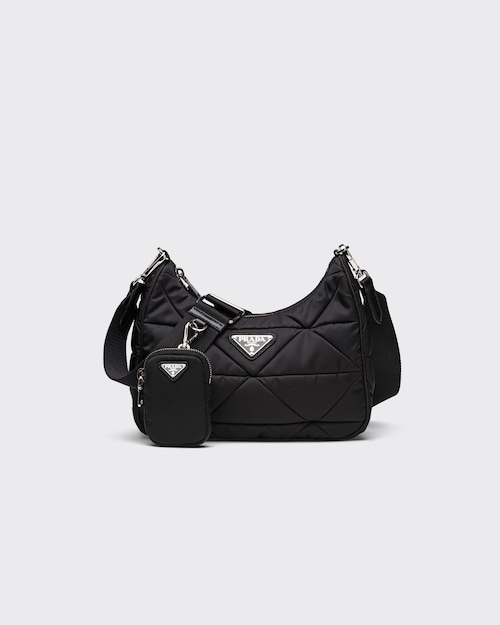 Black Re-Nylon padded hobo bag | Prada