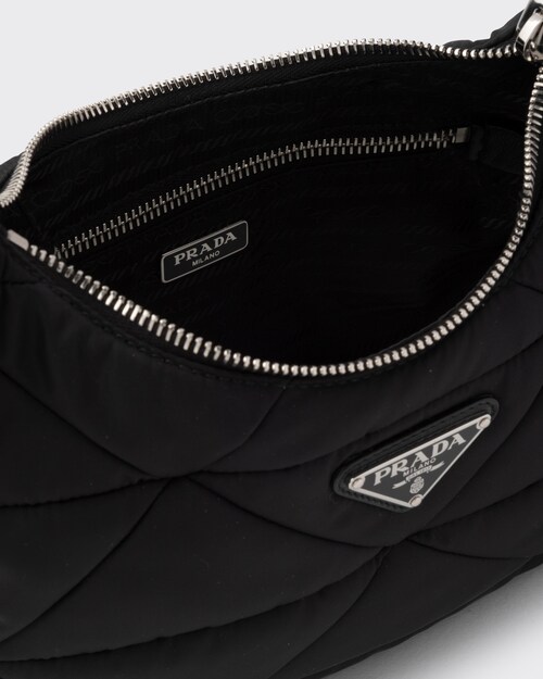 Black ReNylon padded hobo bag Prada