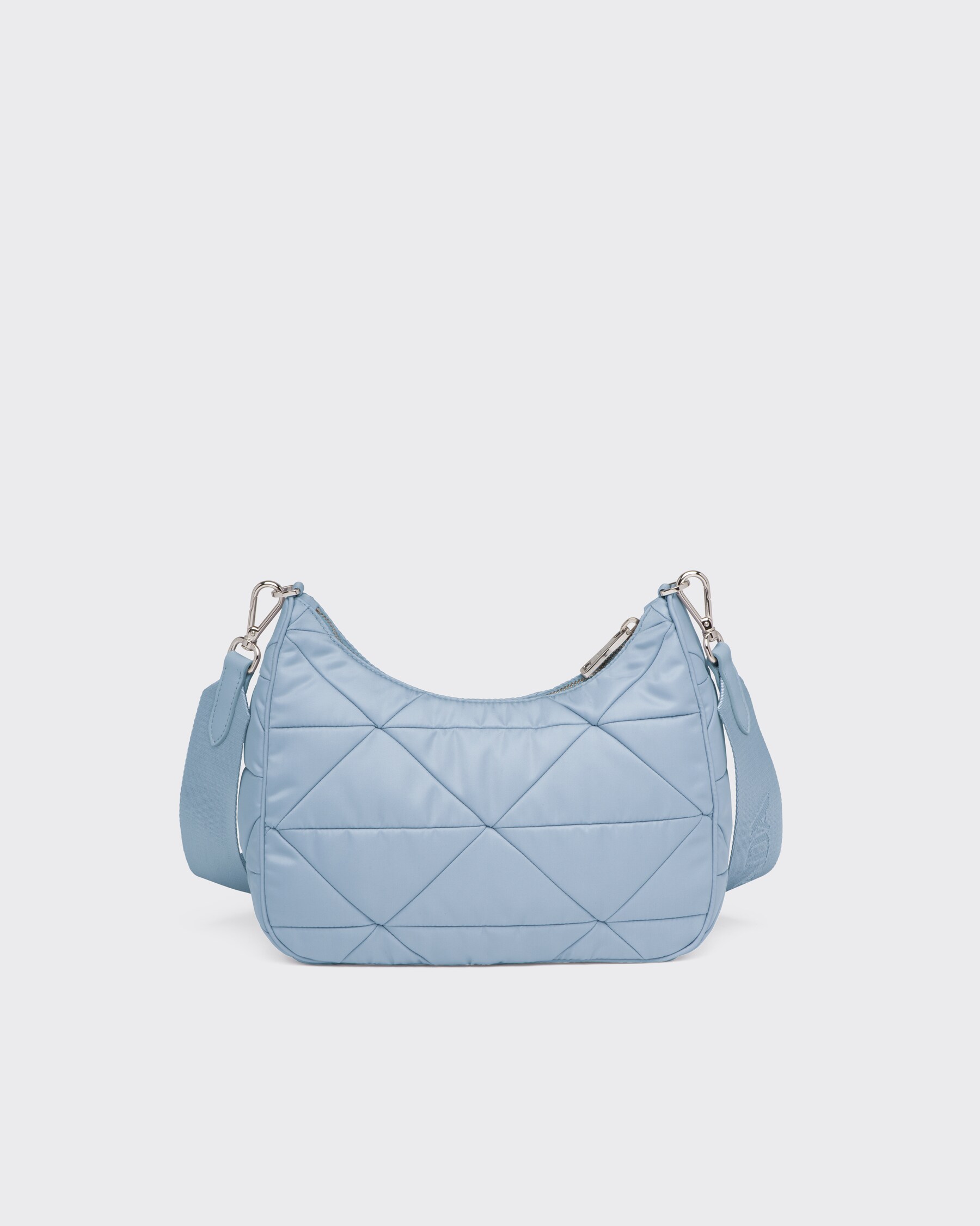 Light Blue Renylon Padded Hobo Bag PRADA