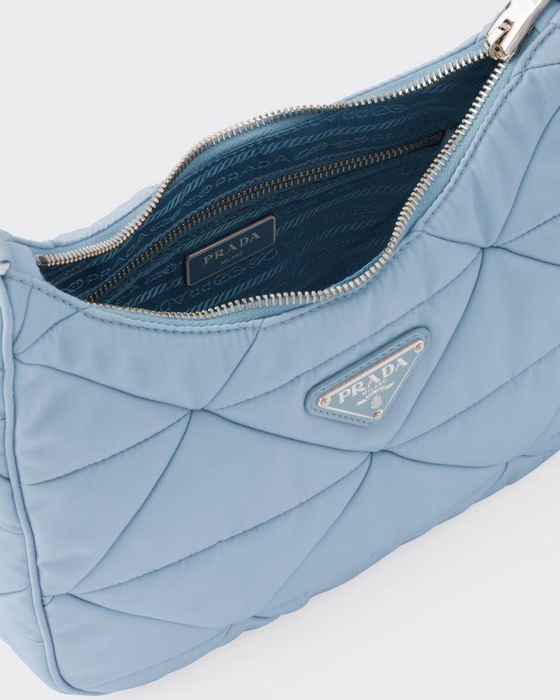 Light Blue Renylon Padded Hobo Bag PRADA