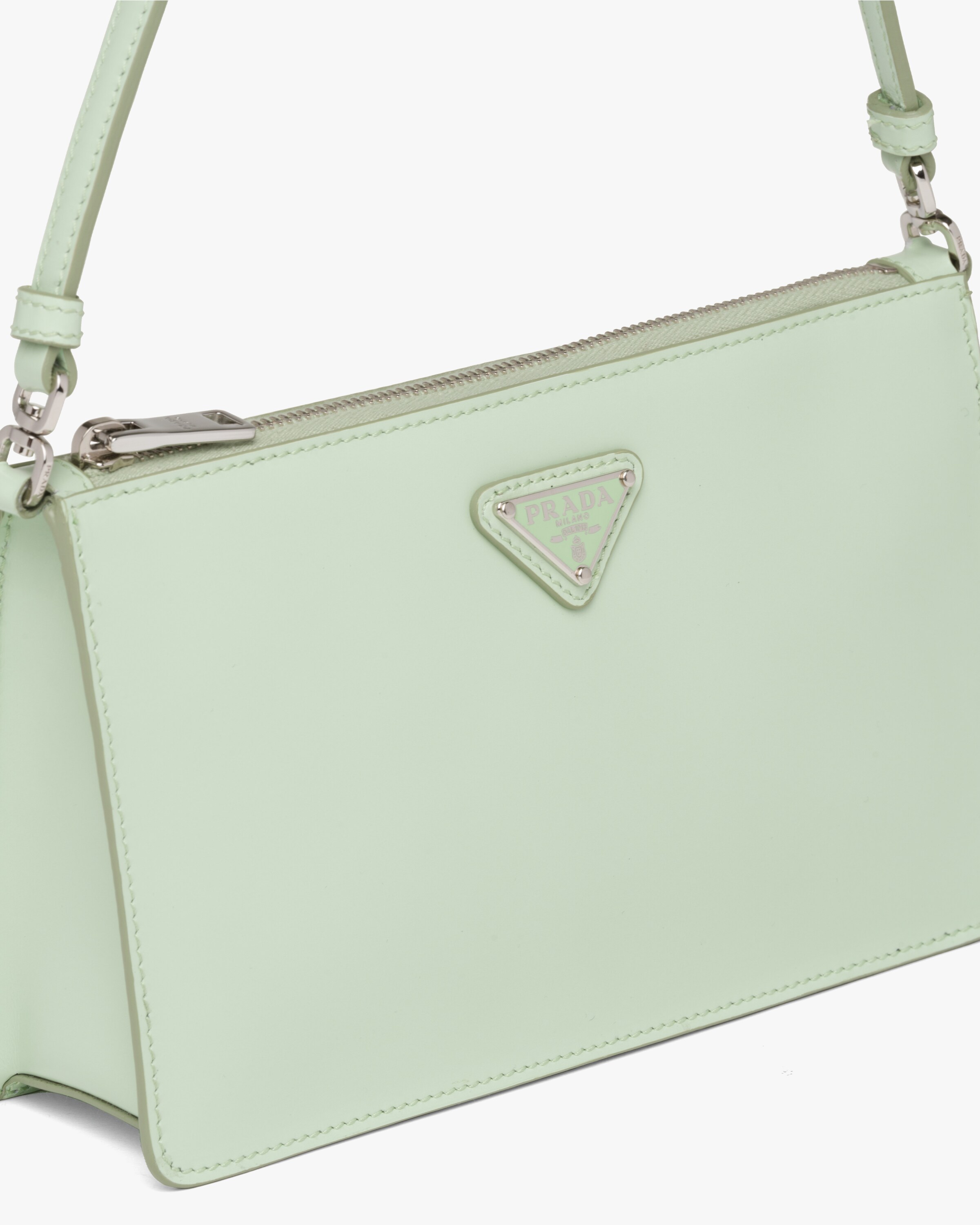 Aqua Brushed leather minibag Prada