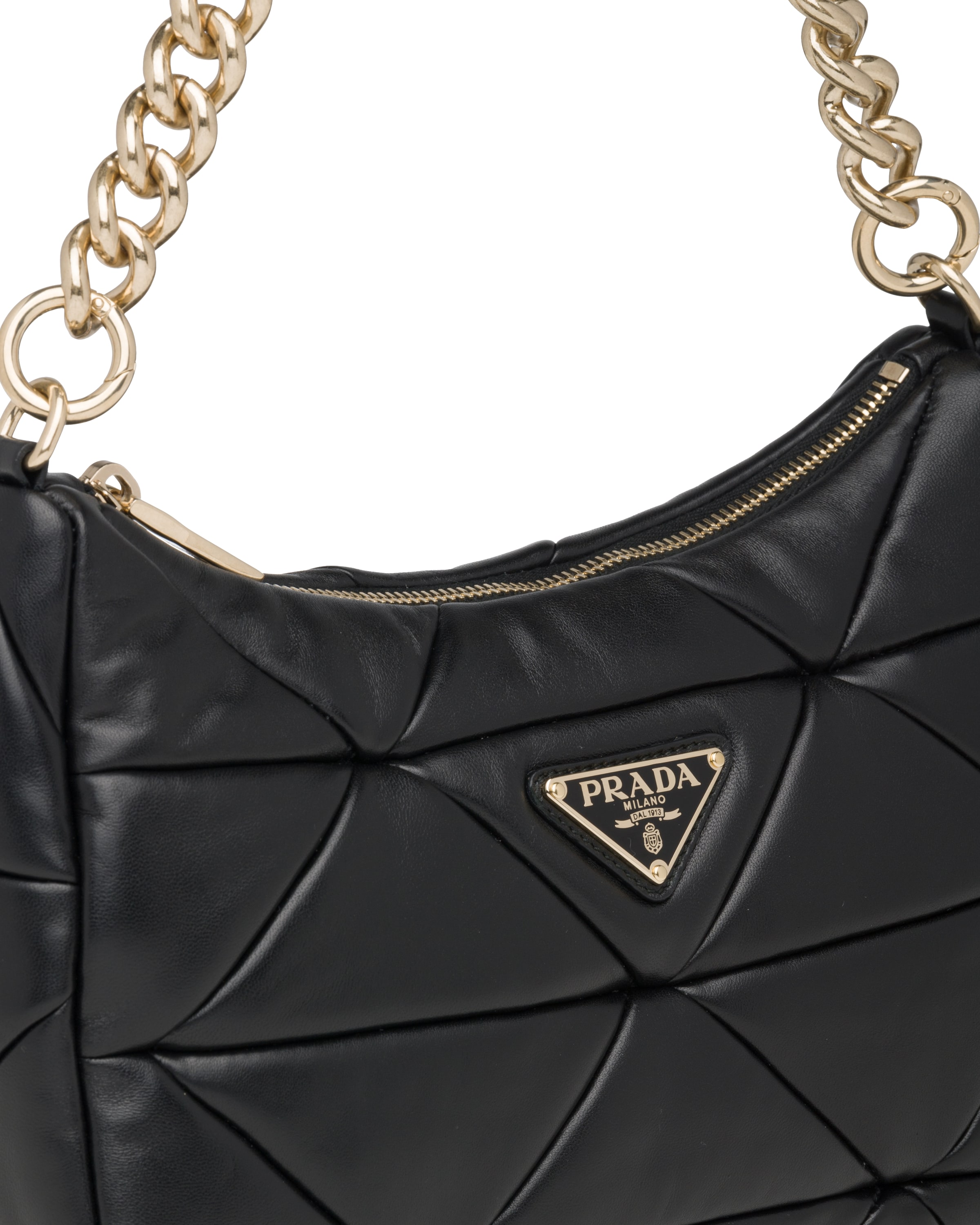 Black Prada System nappa leather patchwork shoulder bag Prada