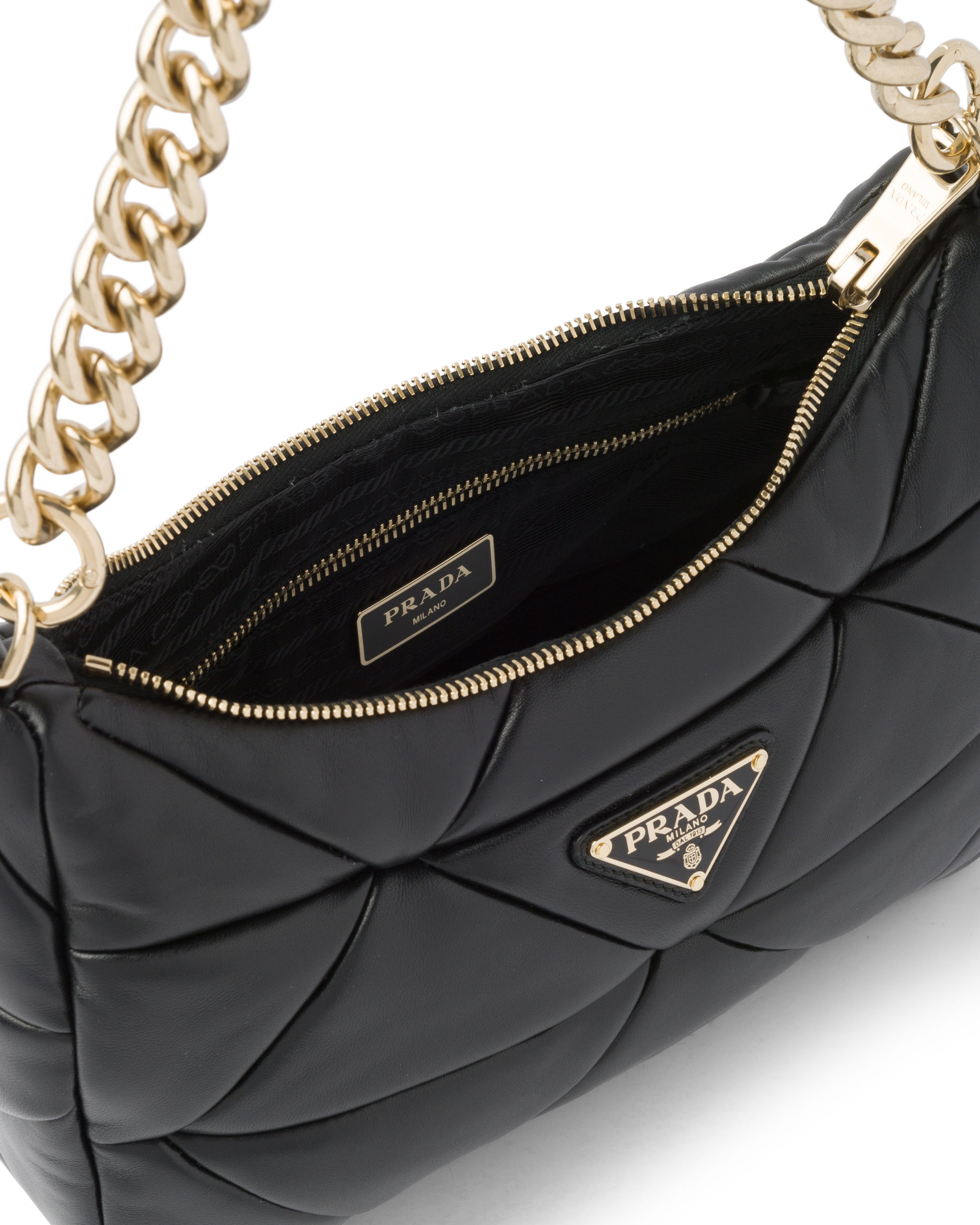 Prada system nappa leather patchwork bag on sale