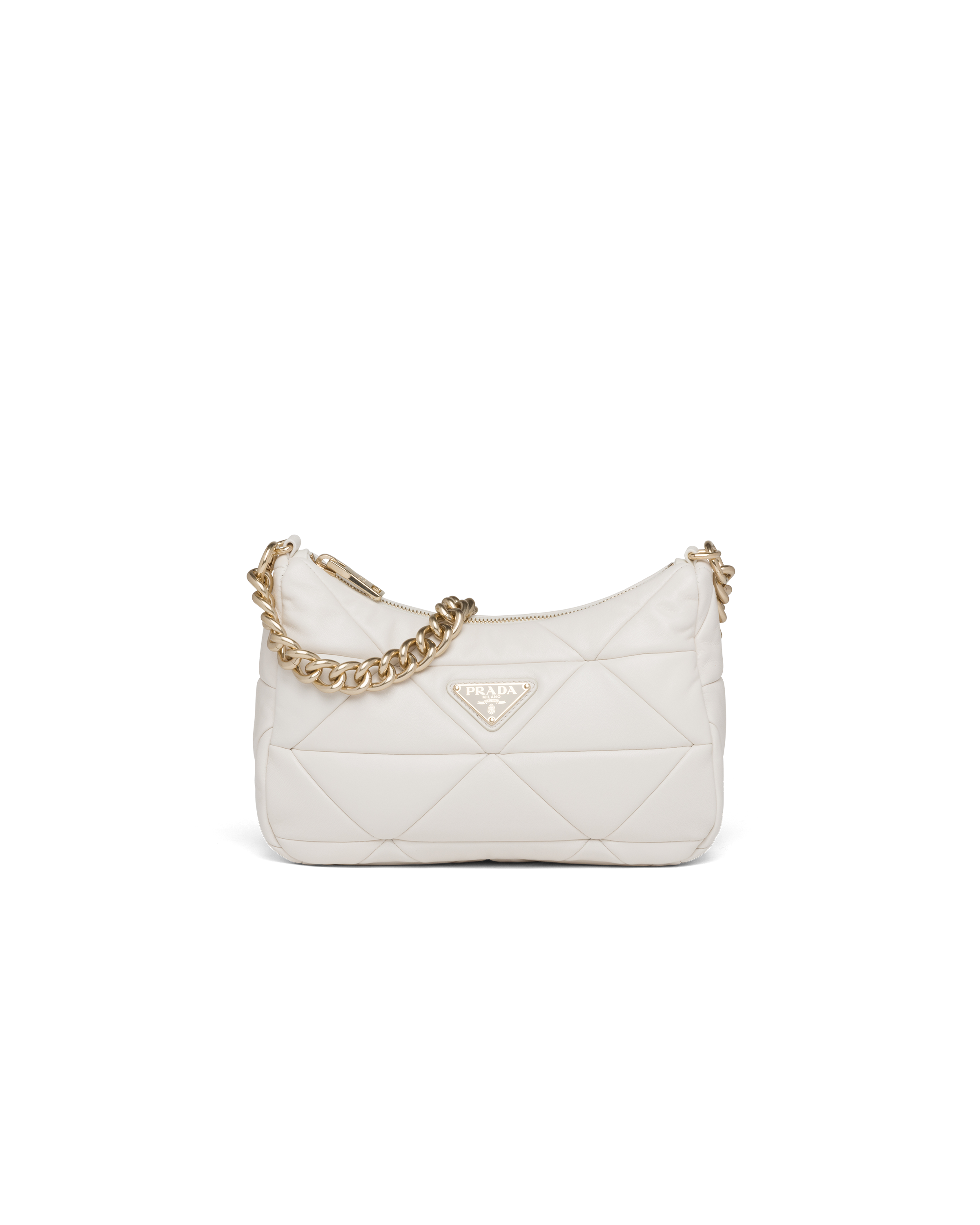 Prada System Nappa Leather Patchwork Shoulder Bag In White ModeSens