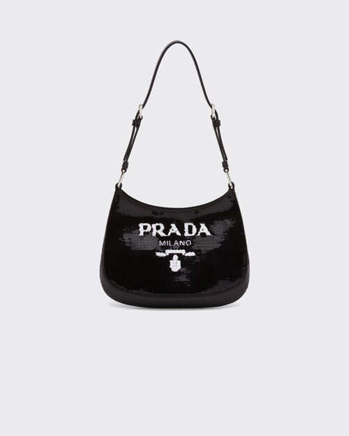 Black/white Prada Cleo sequin bag | Prada