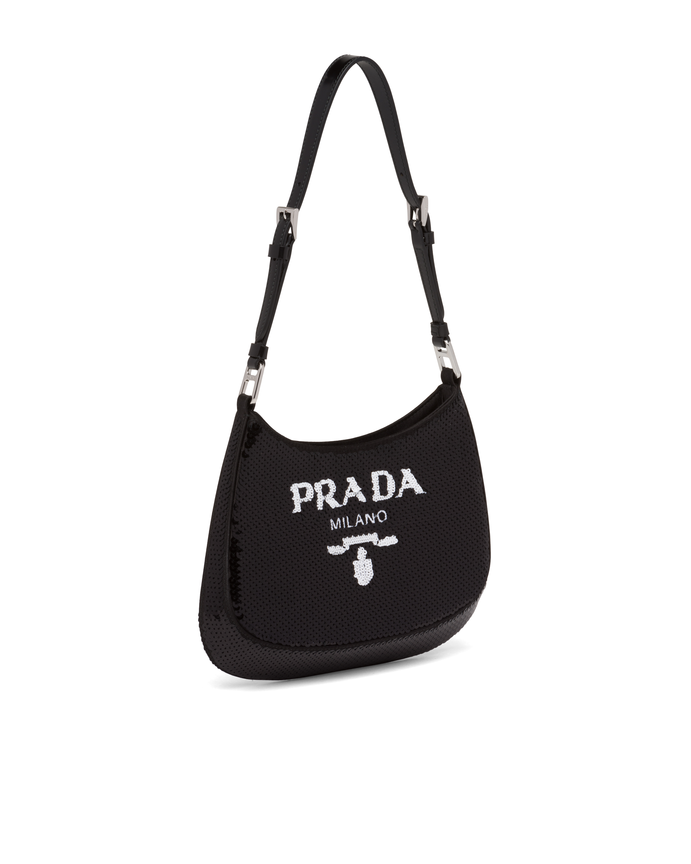 Black/white Prada Cleo sequin bag | Prada
