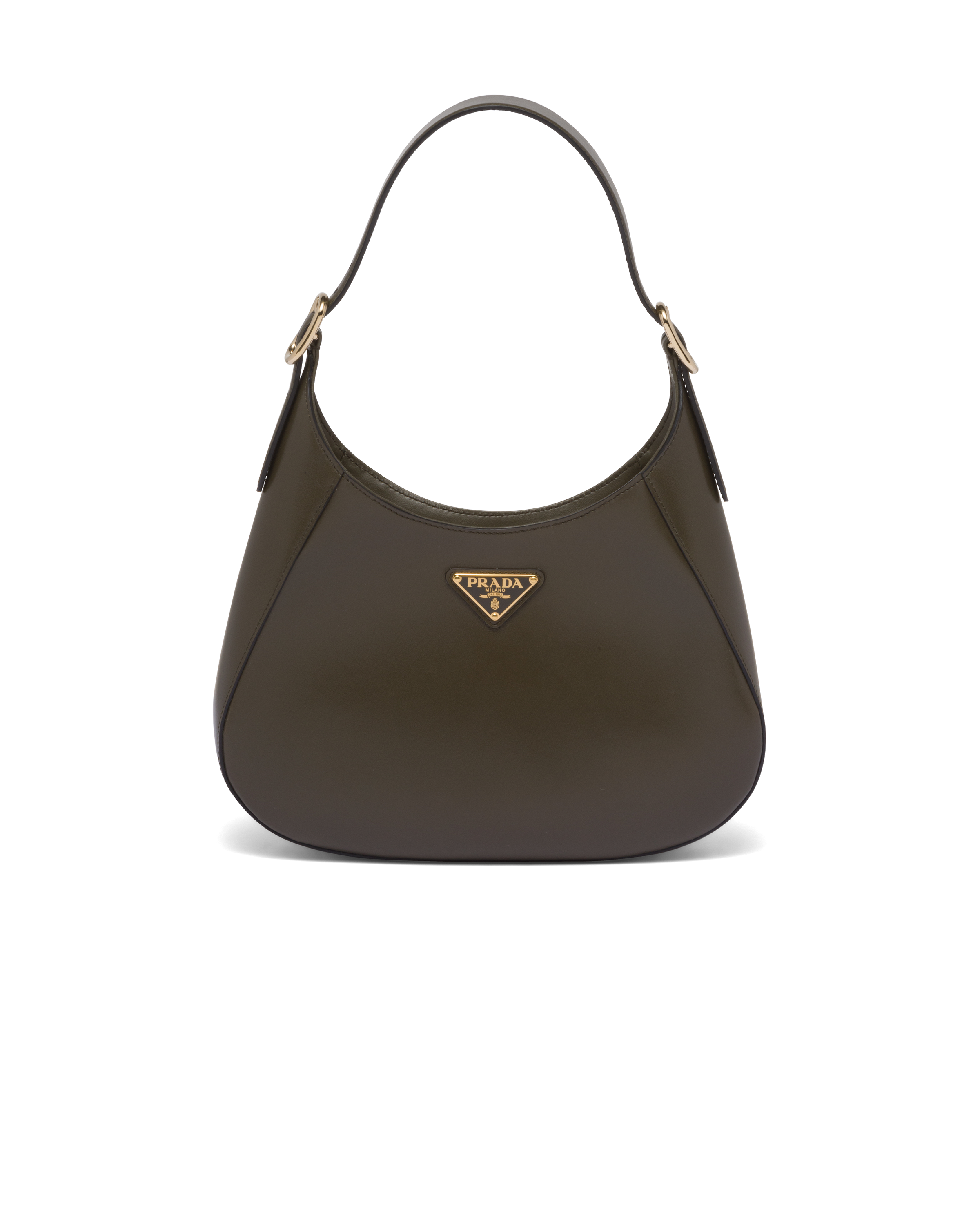 Prada Leather Shoulder Bag In Military N ModeSens