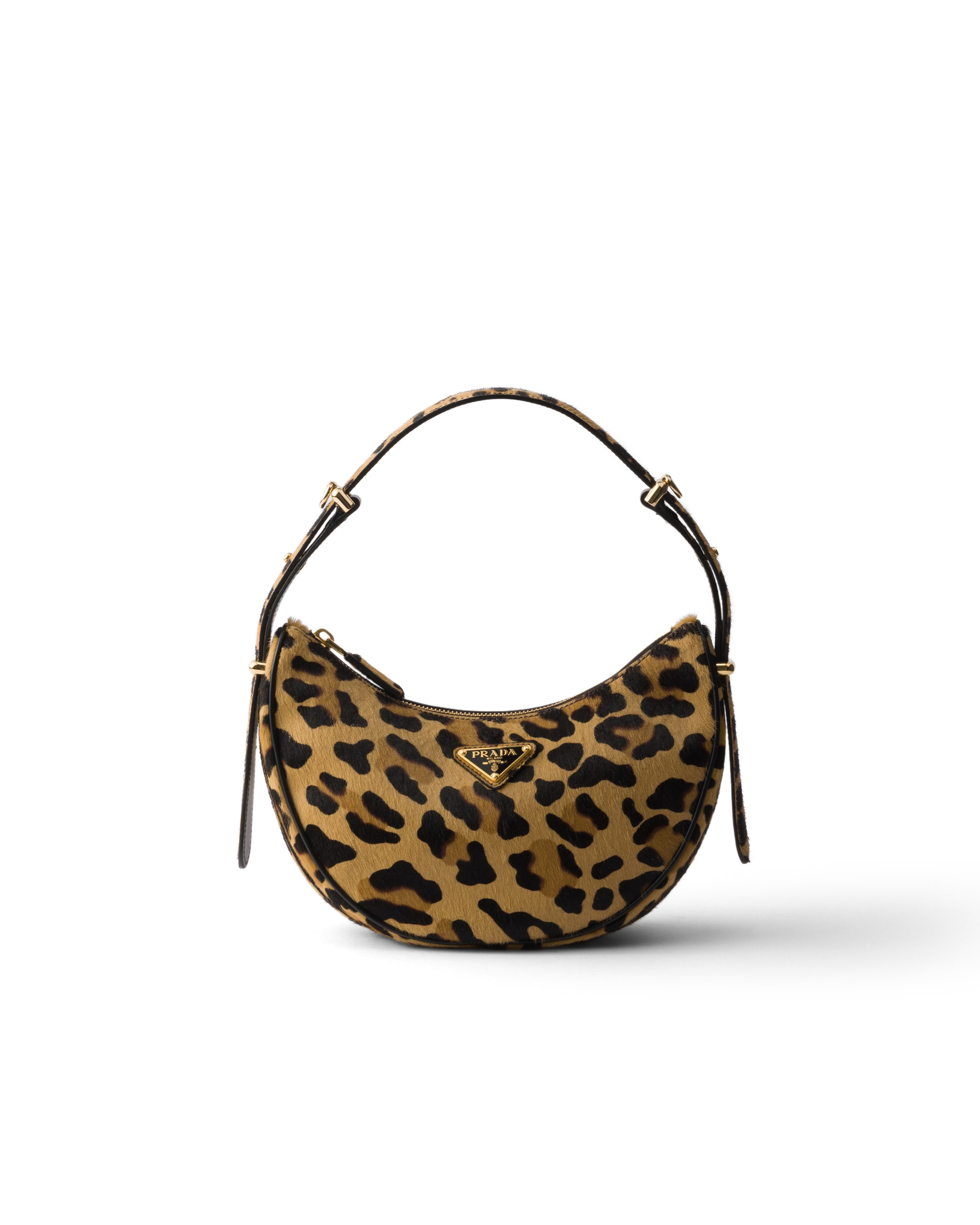 Prada Arqué Printed Leather Mini Shoulder Bag, Woman, Honey