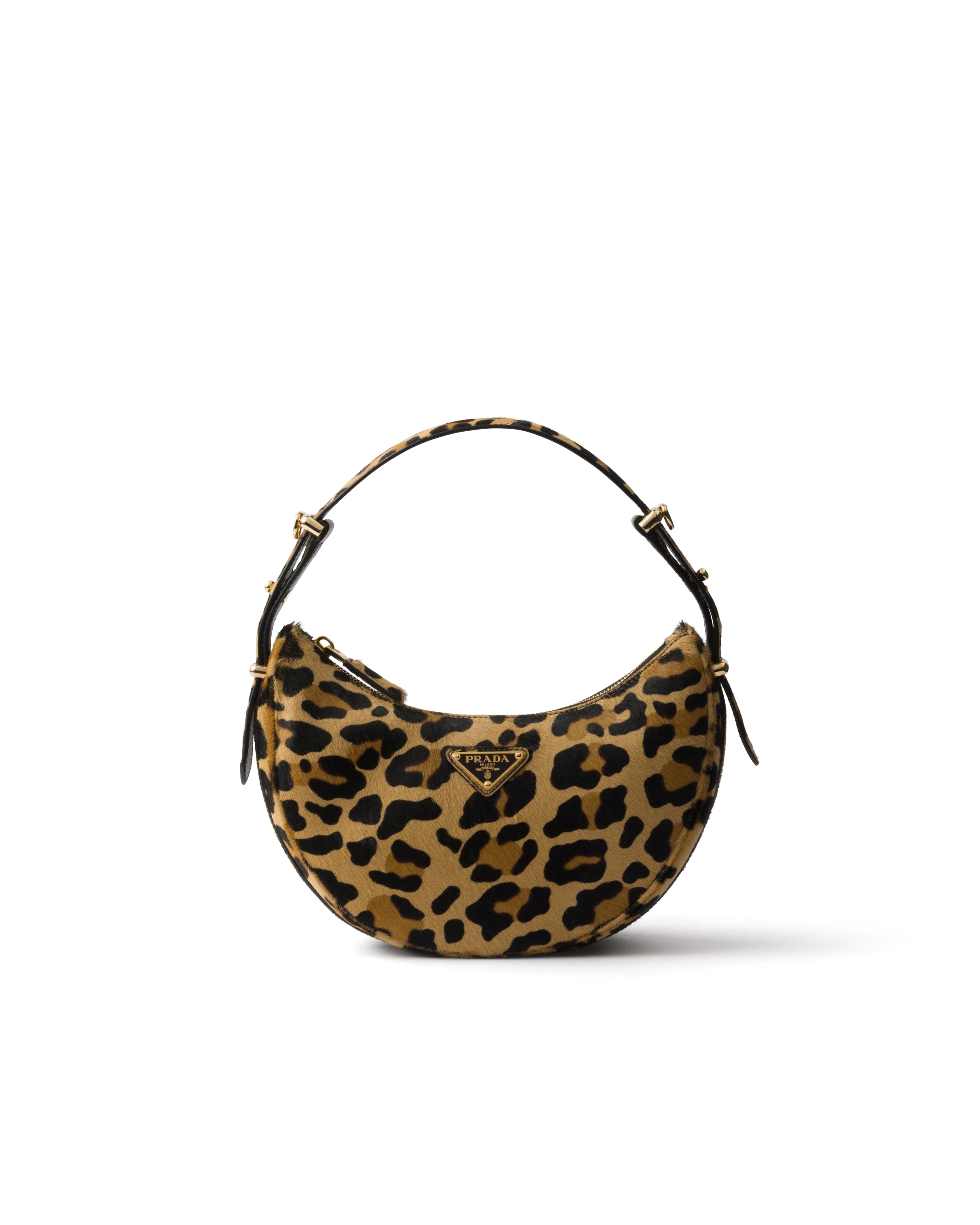 Prada Arqué Printed Leather Shoulder Bag, Woman, Honey