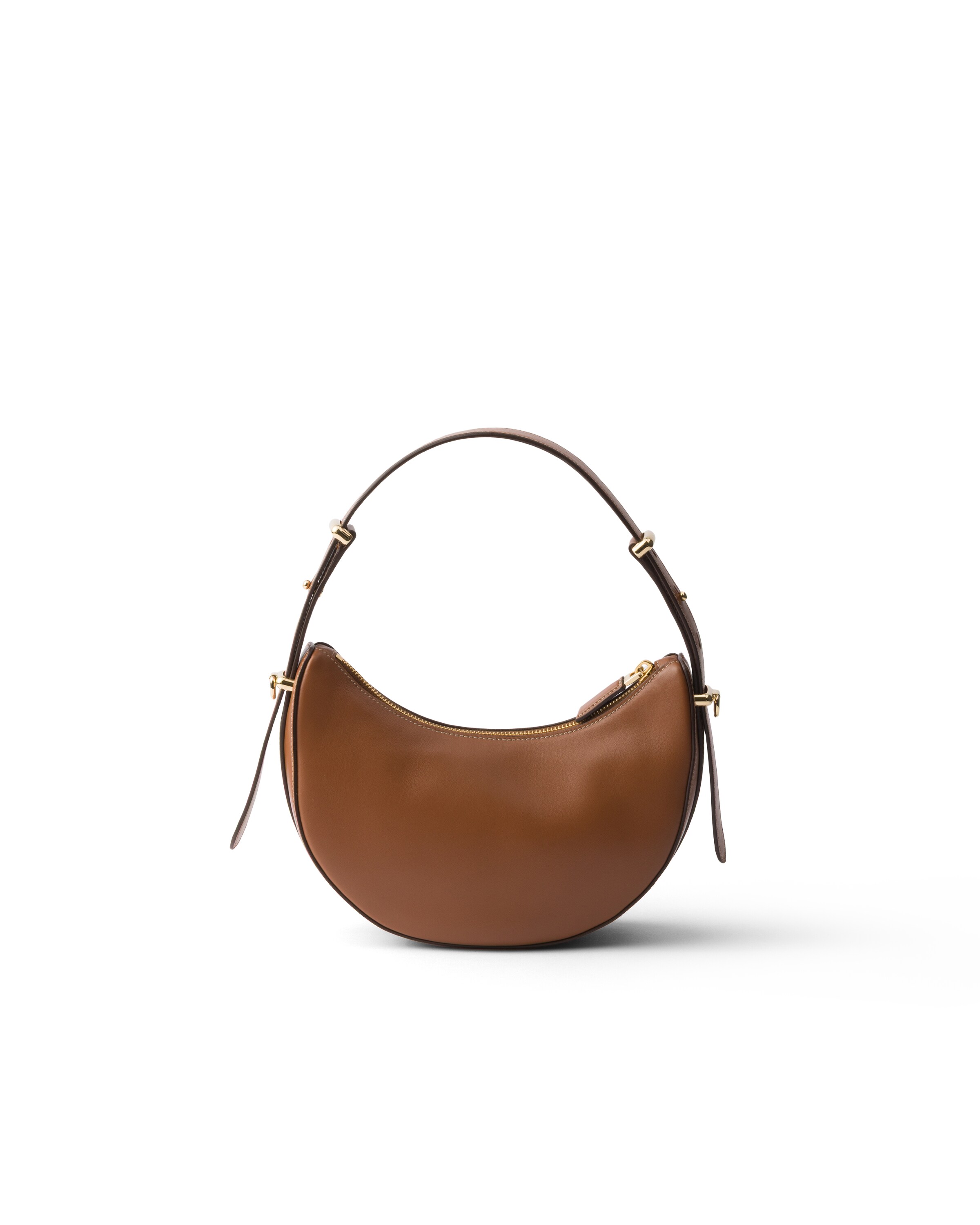Prada Mini Arqué Shoulder Bag In Brown