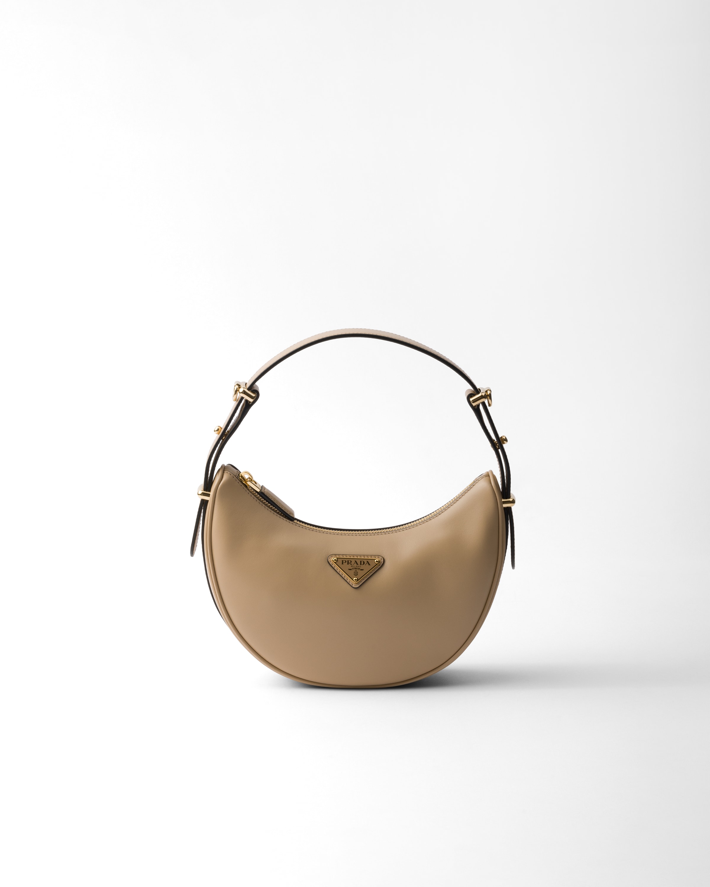 Borsa A Spalla Prada Arqué Small In Pelle, Donna, Sabbia