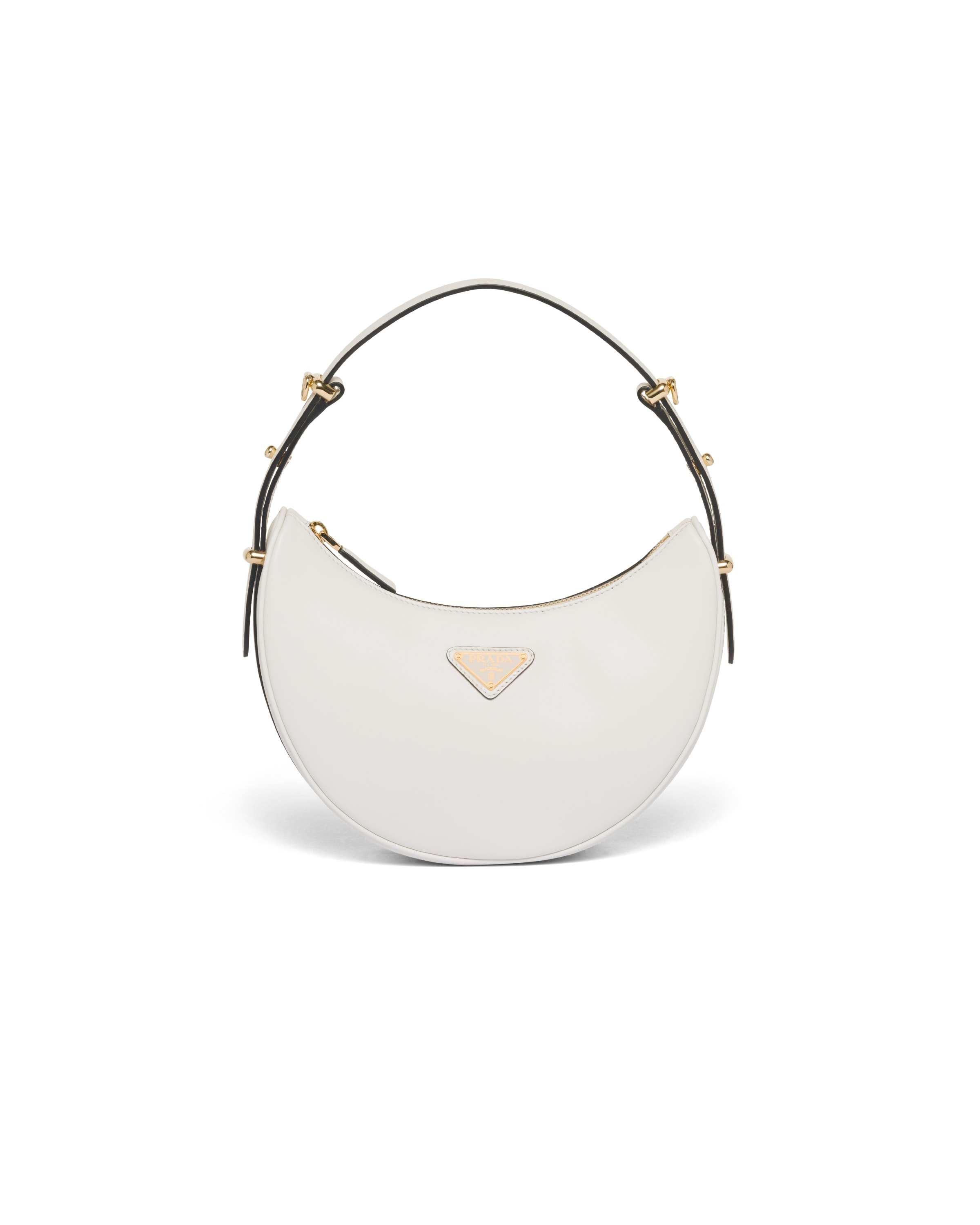 Borsa A Spalla Prada Arqué Small In Pelle, Donna, Bianco