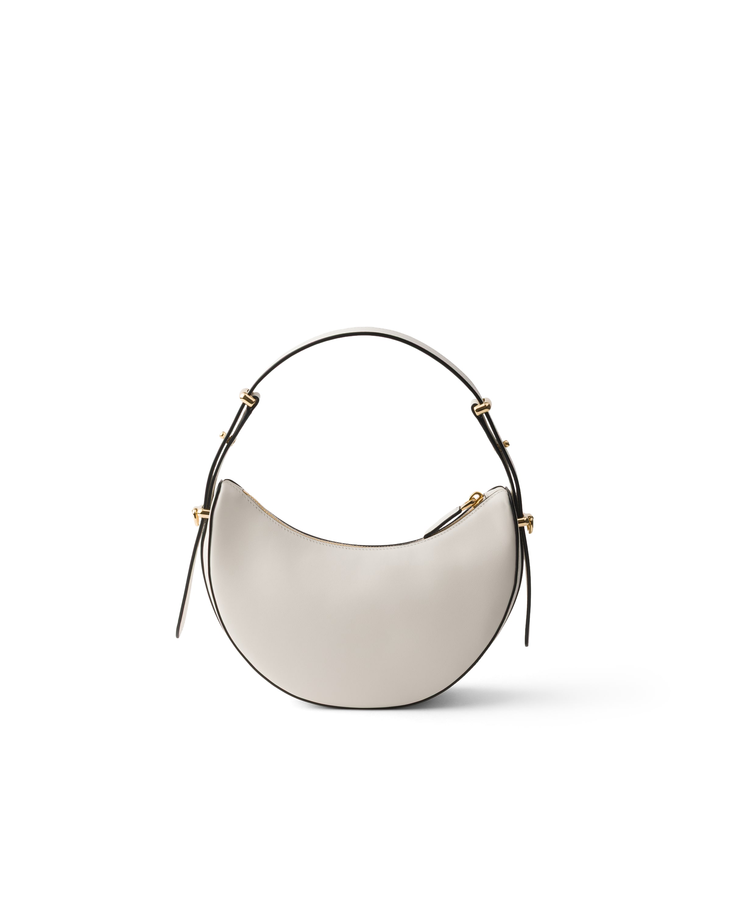 Prada Arque Mini Leather Shoulder Bag In White