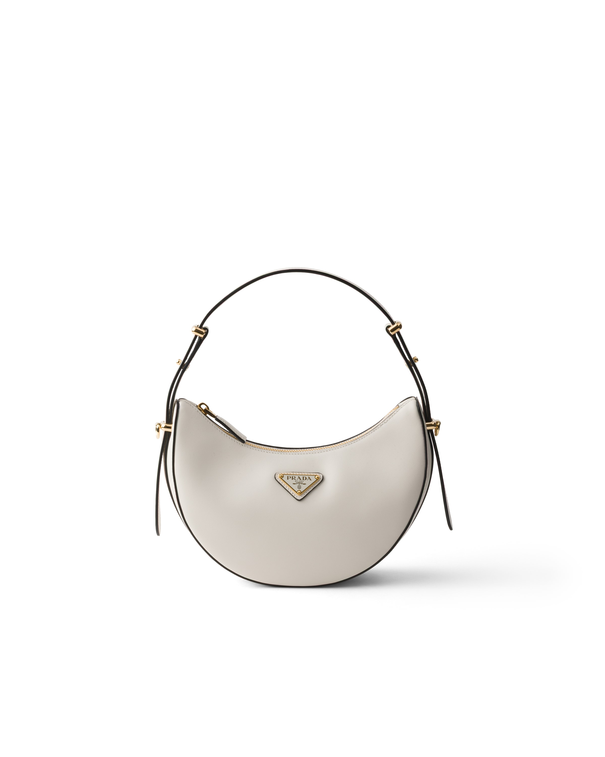 Prada Arque Mini Leather Shoulder Bag In White