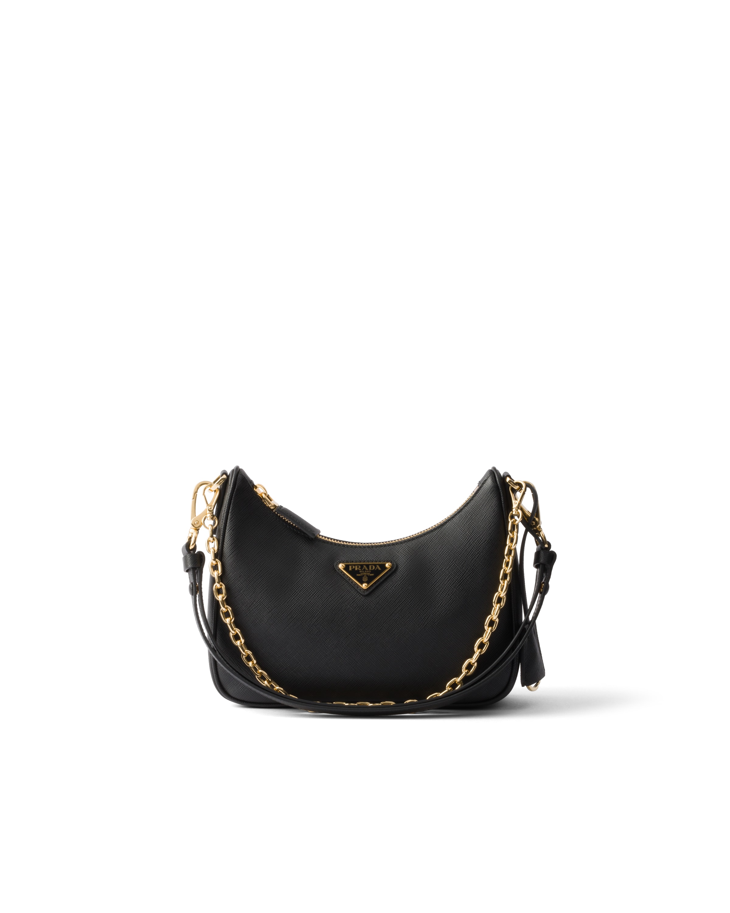 Mini Sac Prada Re-edition En Cuir Saffiano, Femme, Noir