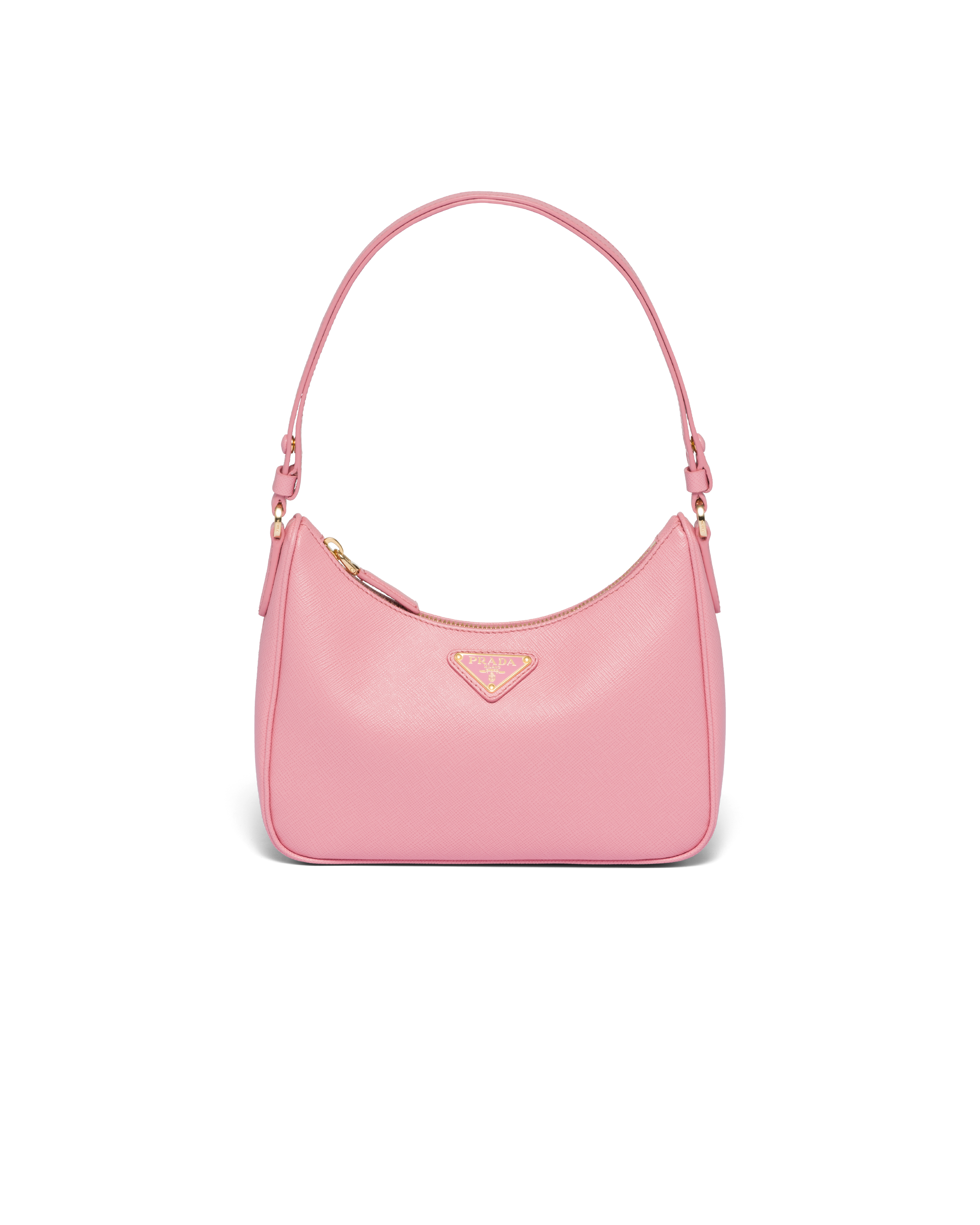 Powder Pink Saffiano Leather Mini Pouch