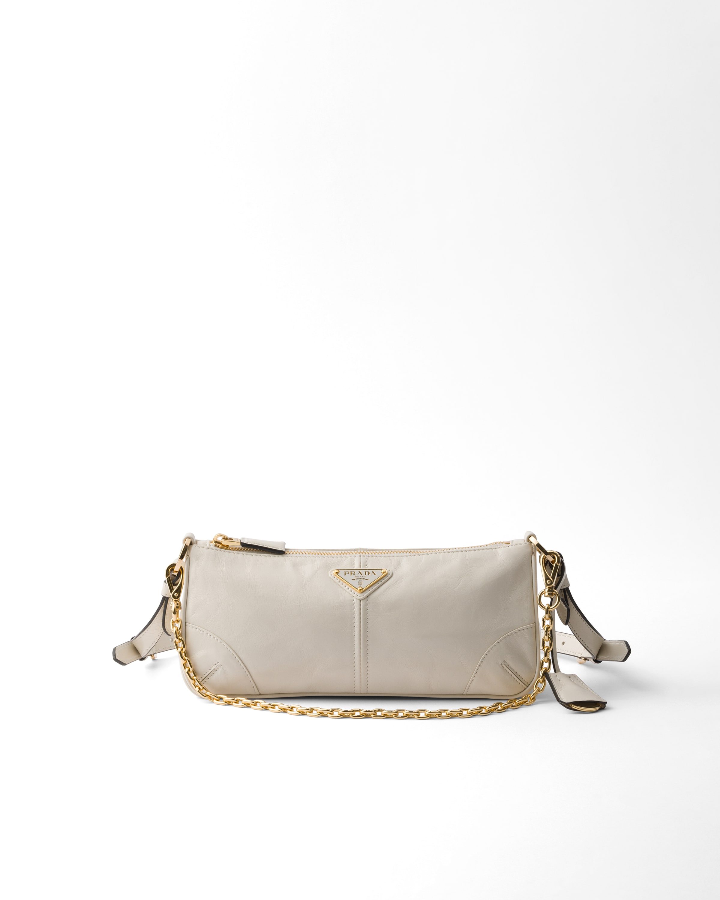 Borsa A Spalla Prada Re-edition 2002 Medium In Pelle, Donna, Bianco