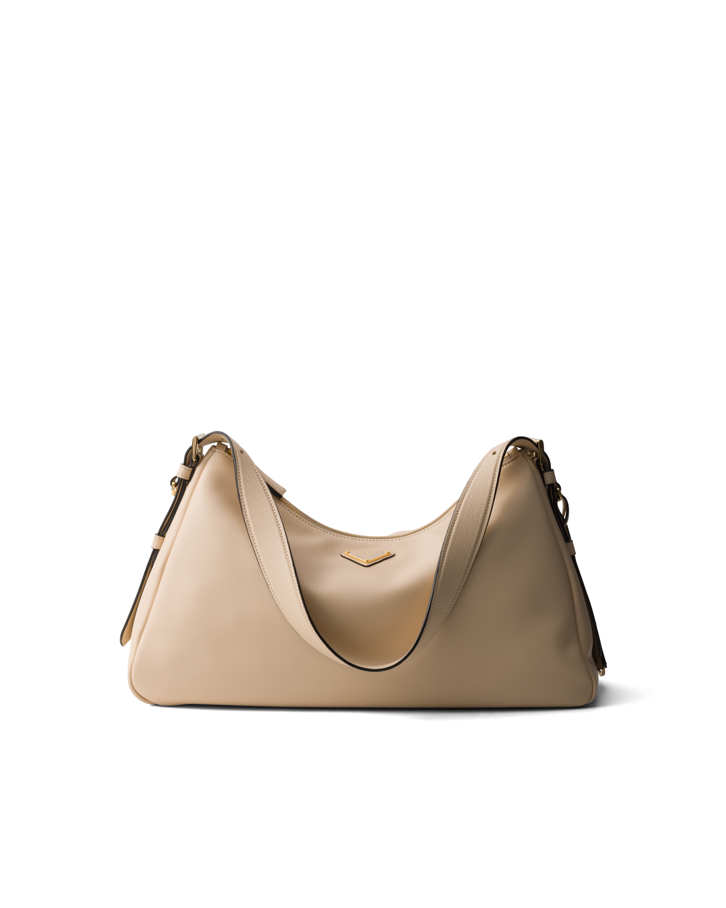 Borsa A Spalla Prada Aimée Large In Pelle, Donna, Travertino
