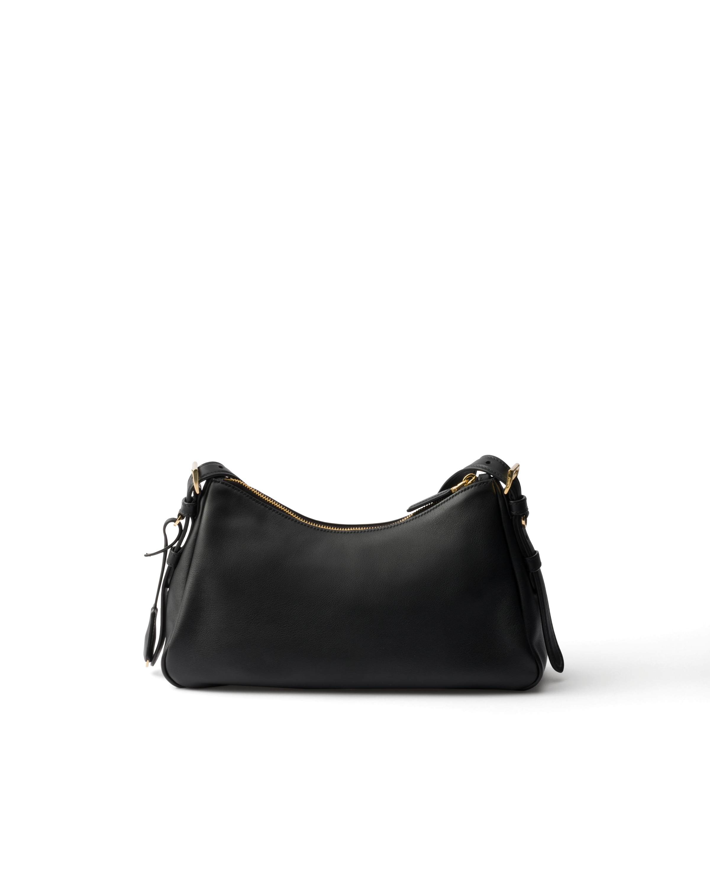 Prada Aimee Medium Leather Shoulder Bag In Black