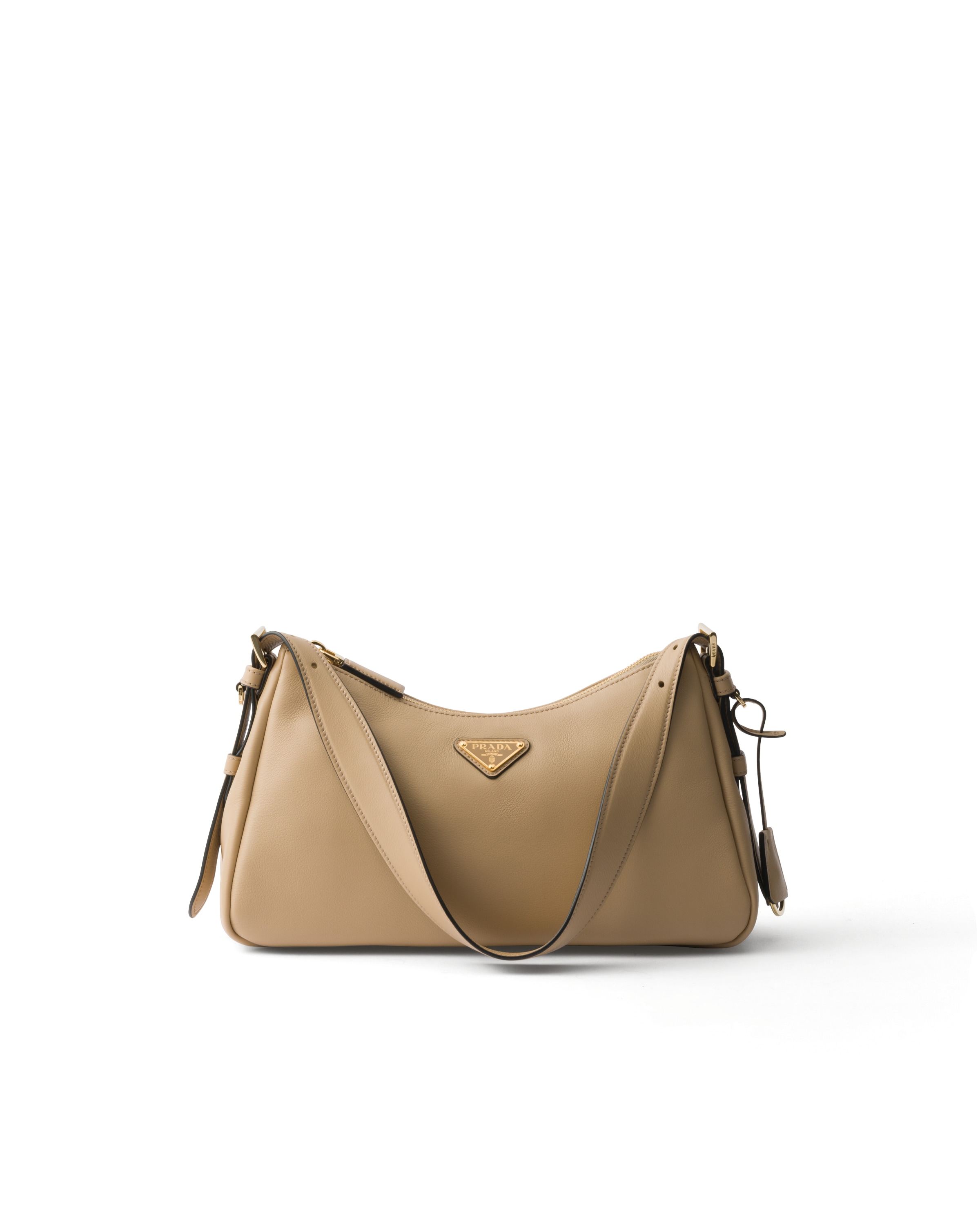 Sac Porté Épaule Prada Aimée En Cuir, Femme, Sable