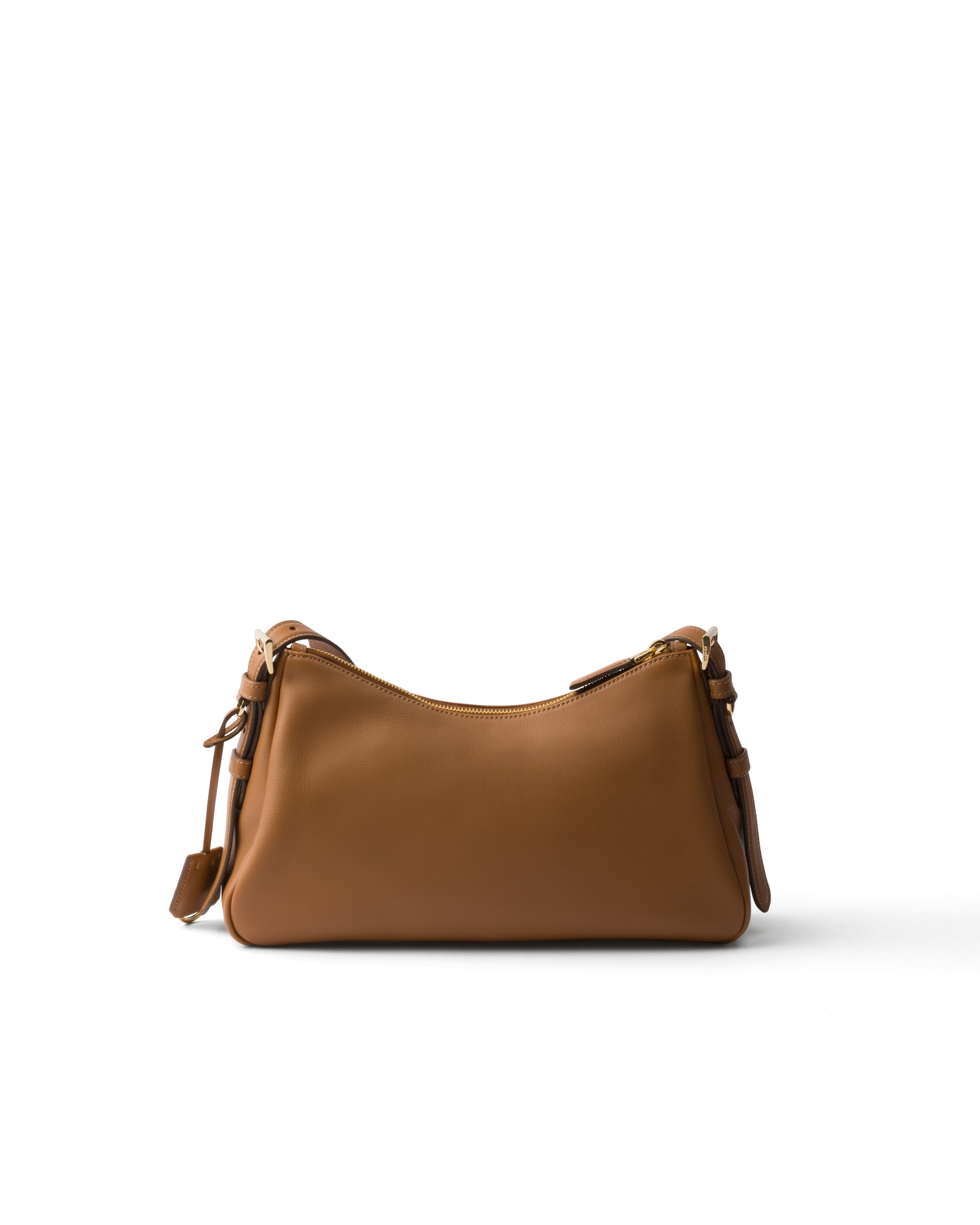 Prada Aimee Medium Leather Shoulder Bag In Caramel