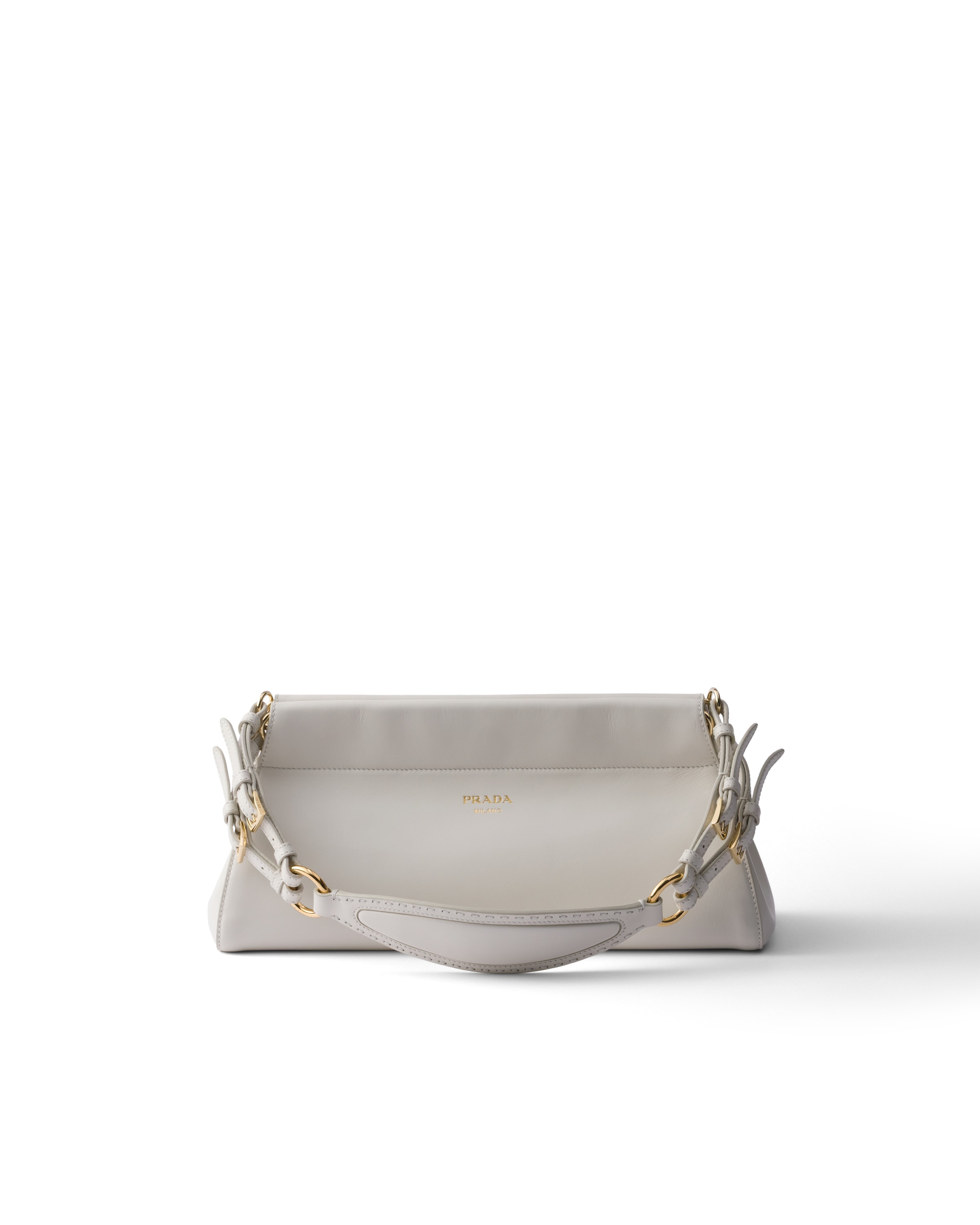 Borsa Prada Enchaîné Medium In Pelle, Donna, Bianco