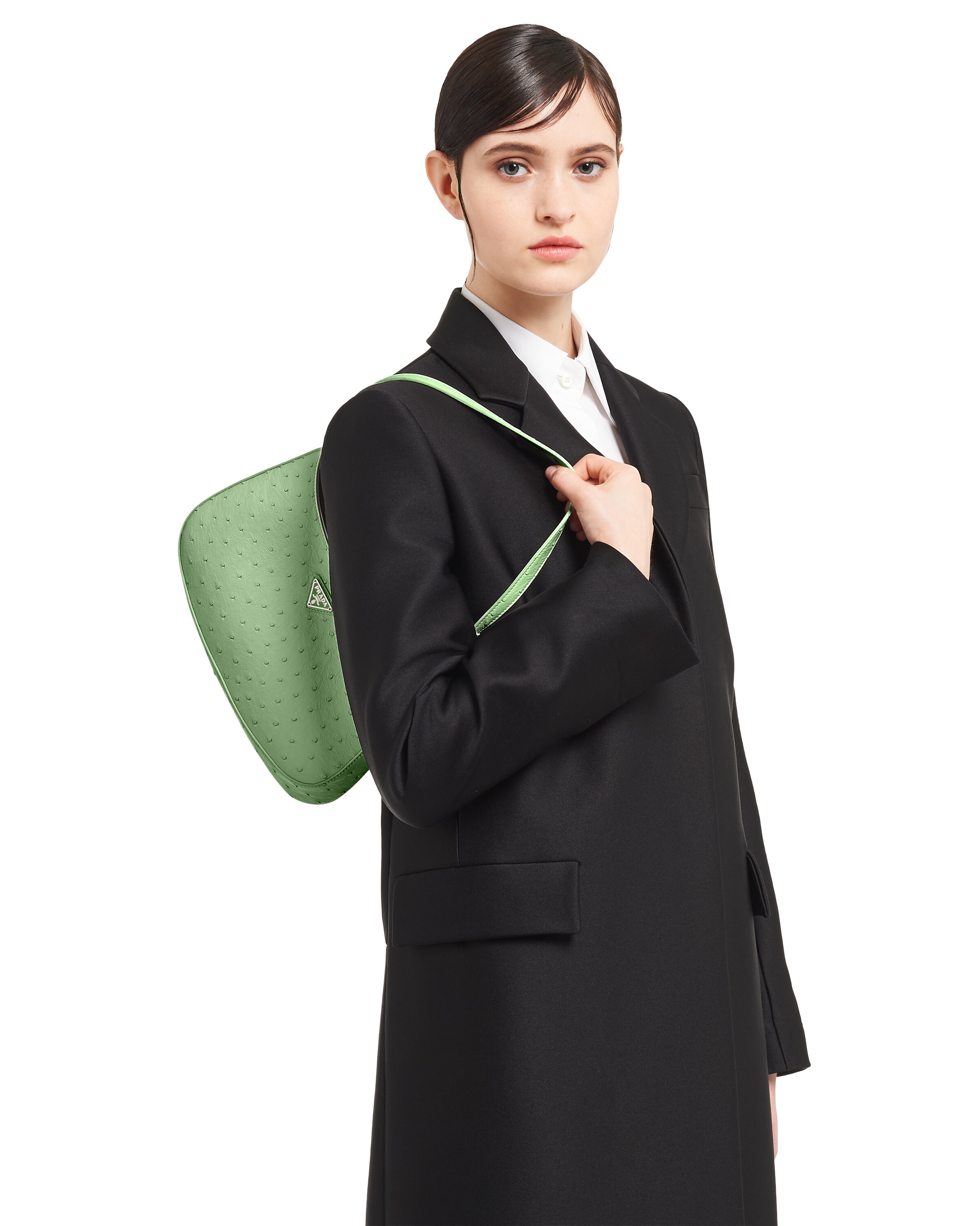 Prada Cleo ostrich leather shoulder bag | Prada