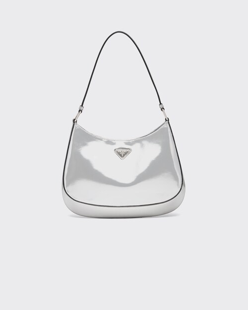 Silver Prada Cleo brushed leather shoulder bag | Prada
