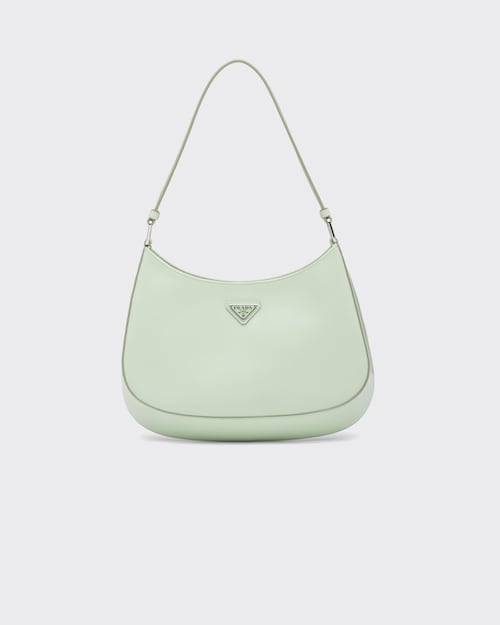 Aqua Prada Cleo brushed leather shoulder bag | Prada