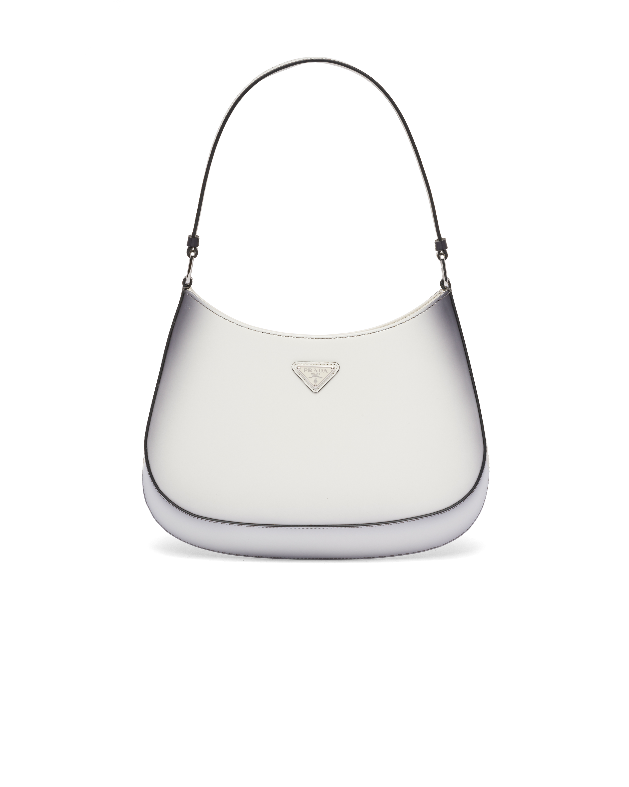 Prada Cleo Brushed Leather Shoulder Bag In White