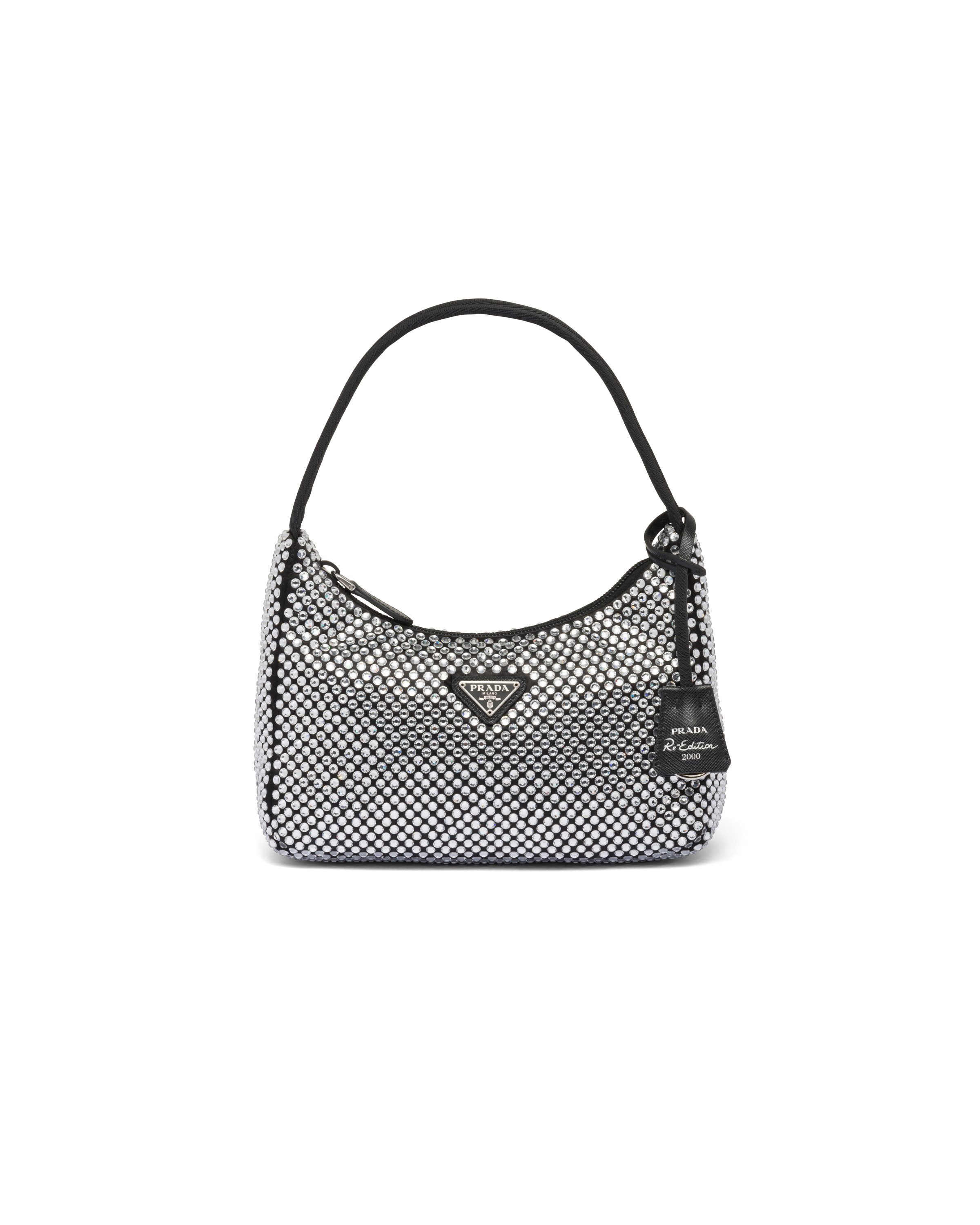 PRADA PRADA RE-EDITION SATIN MINI-BAG WITH CRYSTALS 