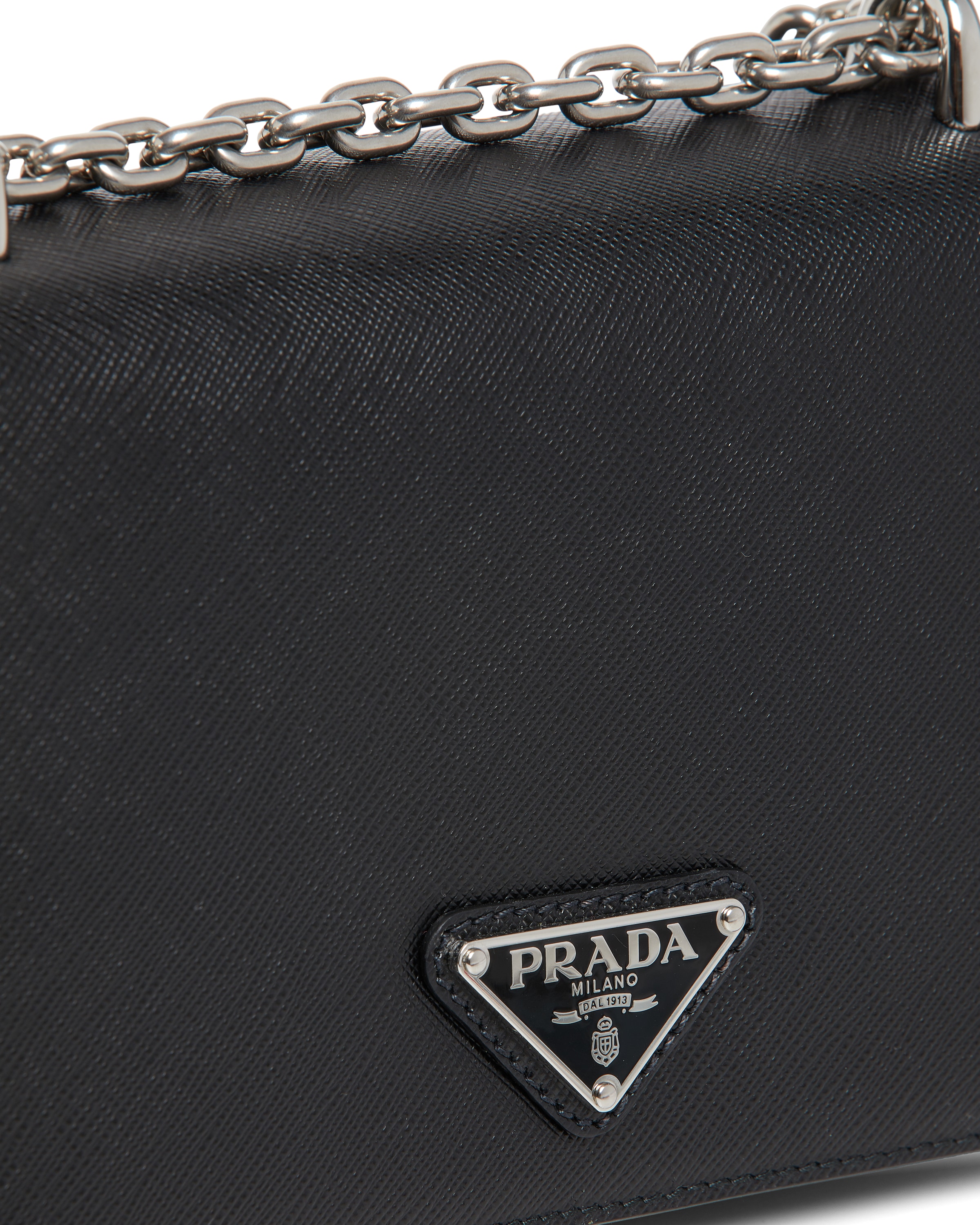 Black Nylon and Saffiano Leather Shoulder Bag Prada