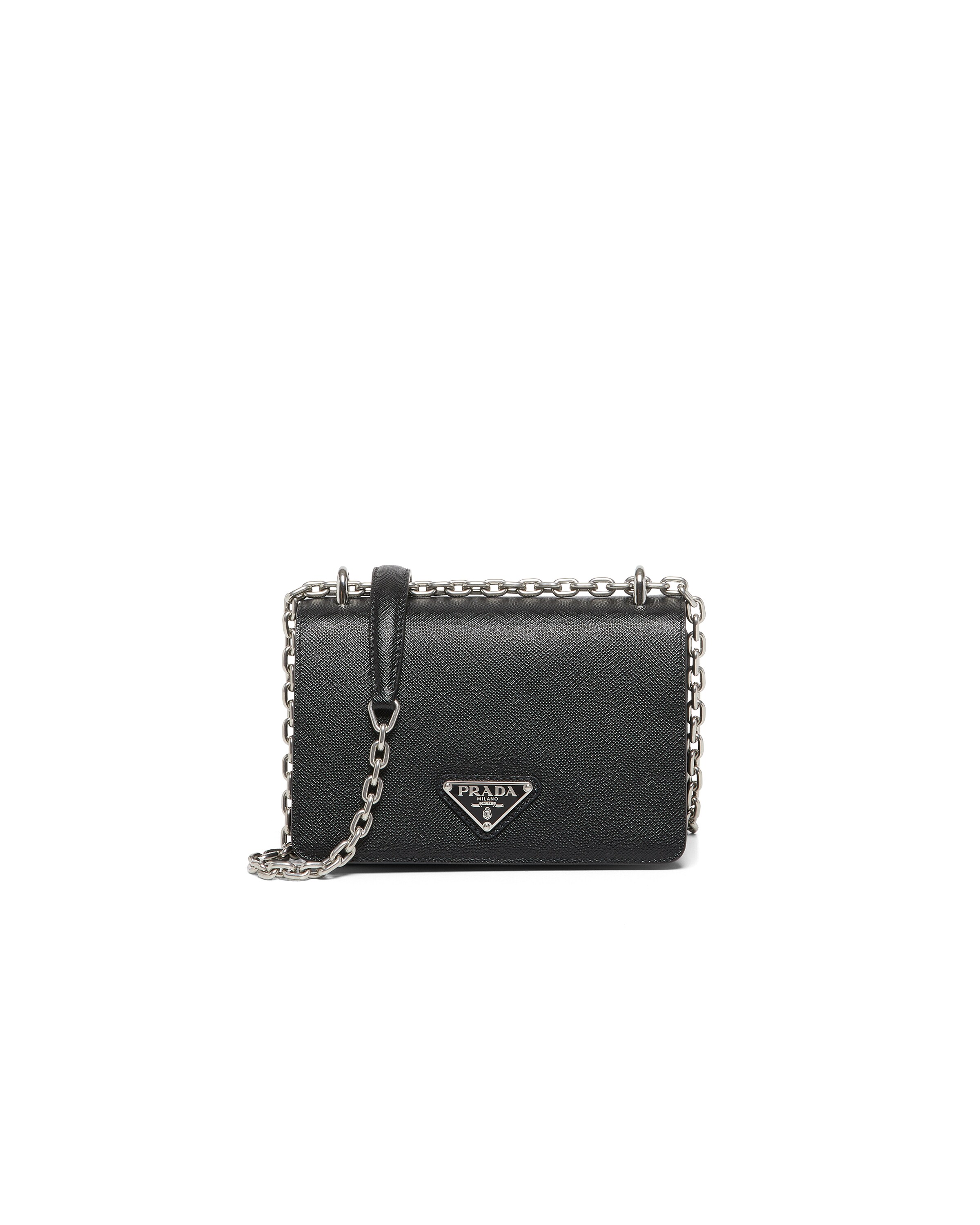 Black Nylon and Saffiano Leather Shoulder Bag Prada