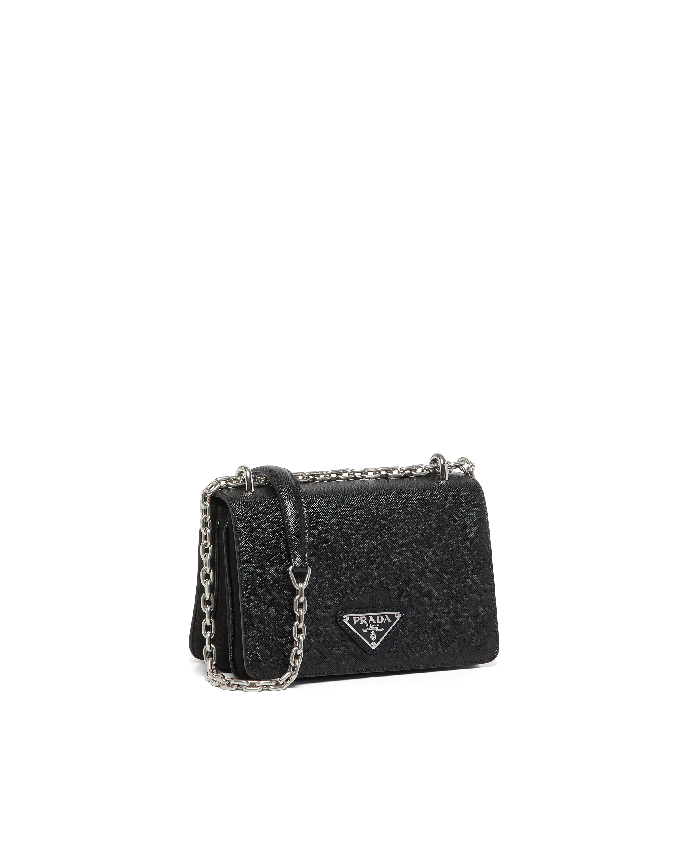 leather shoulder bag prada