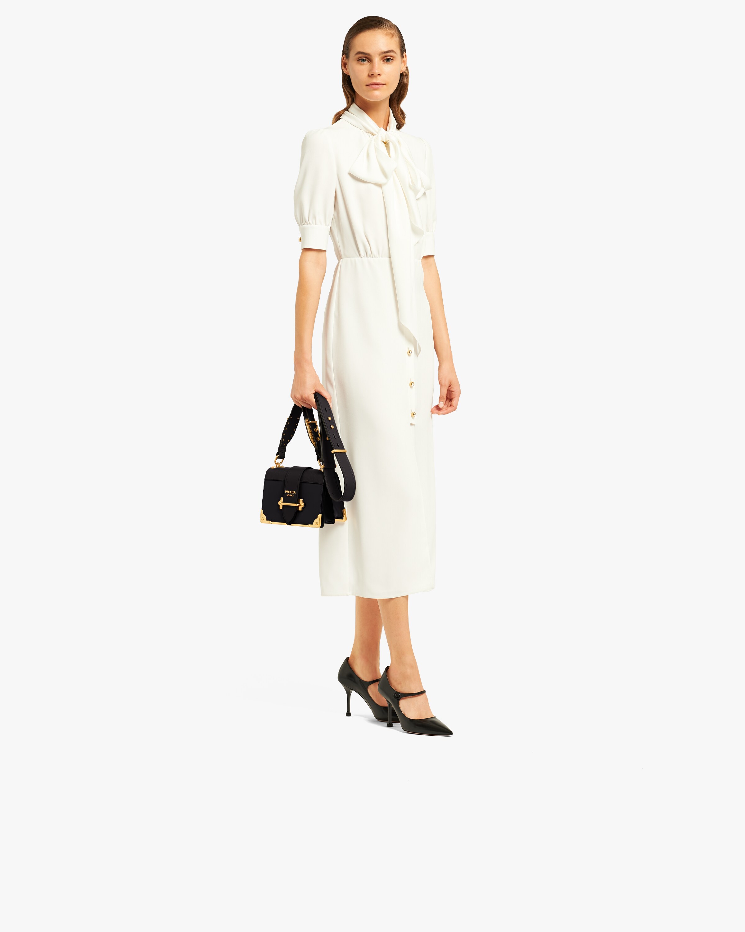 Black Leather Prada Cahier Bag | Prada