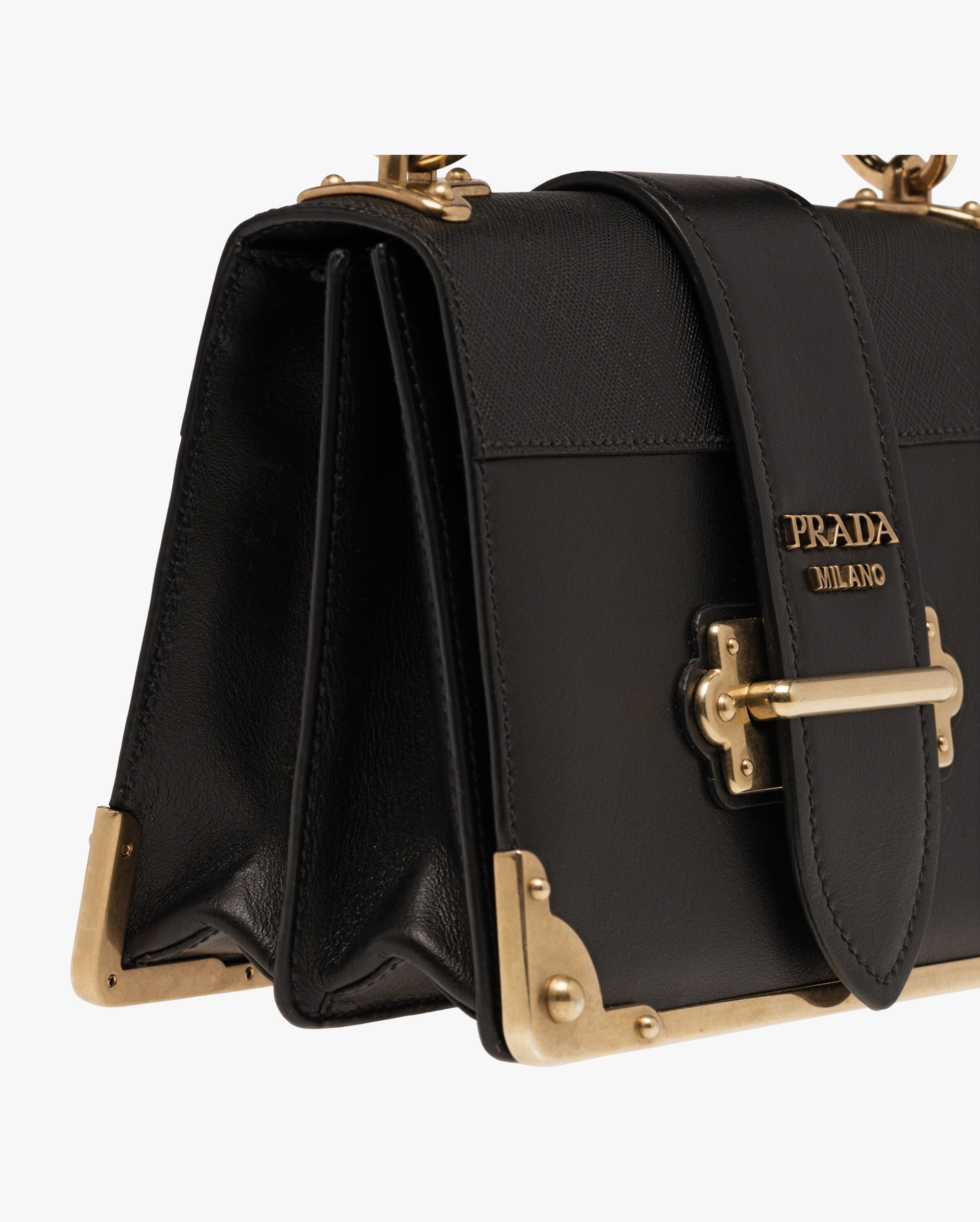 Black Leather Prada Cahier Bag | Prada