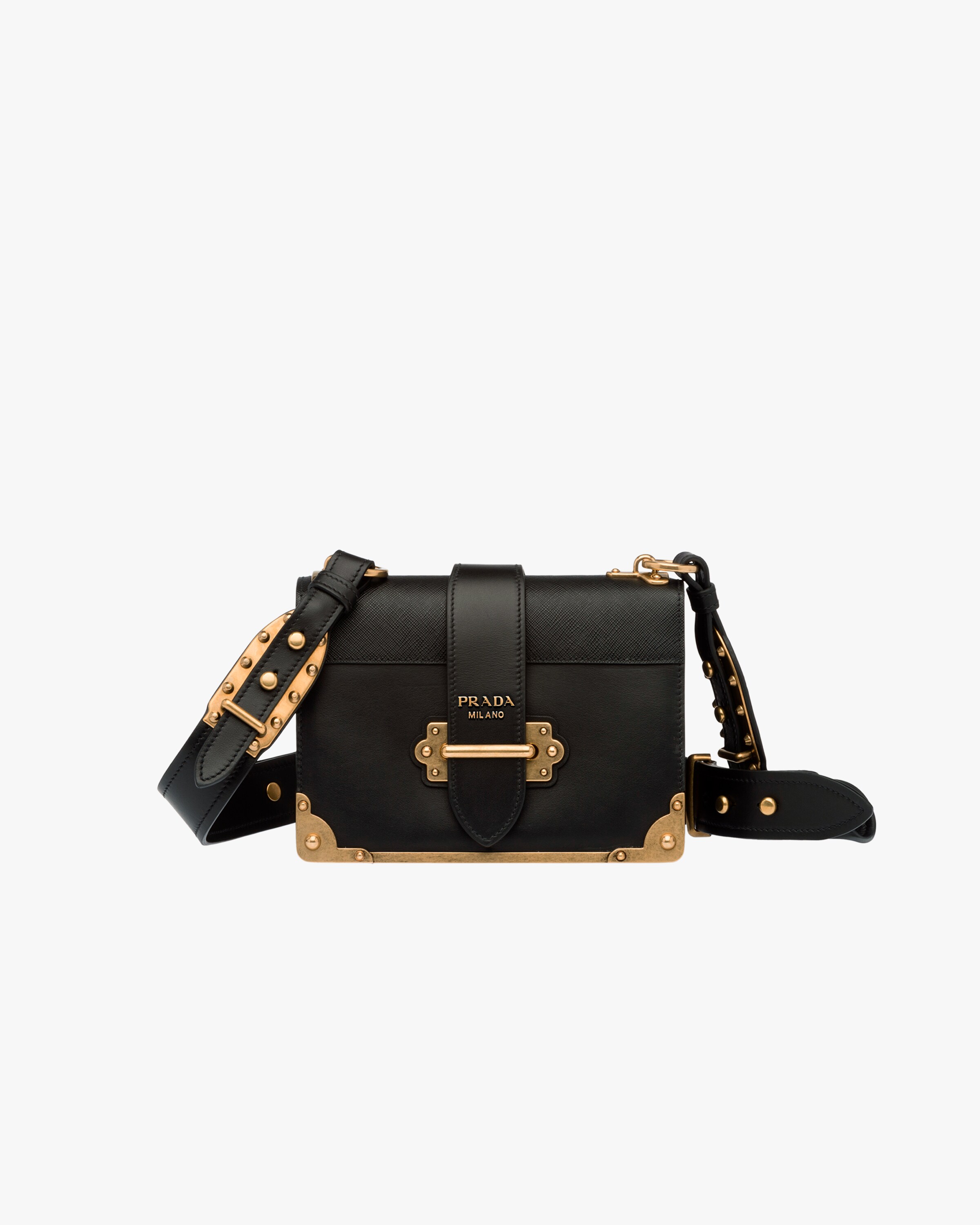 Black Leather Prada Cahier Bag | Prada