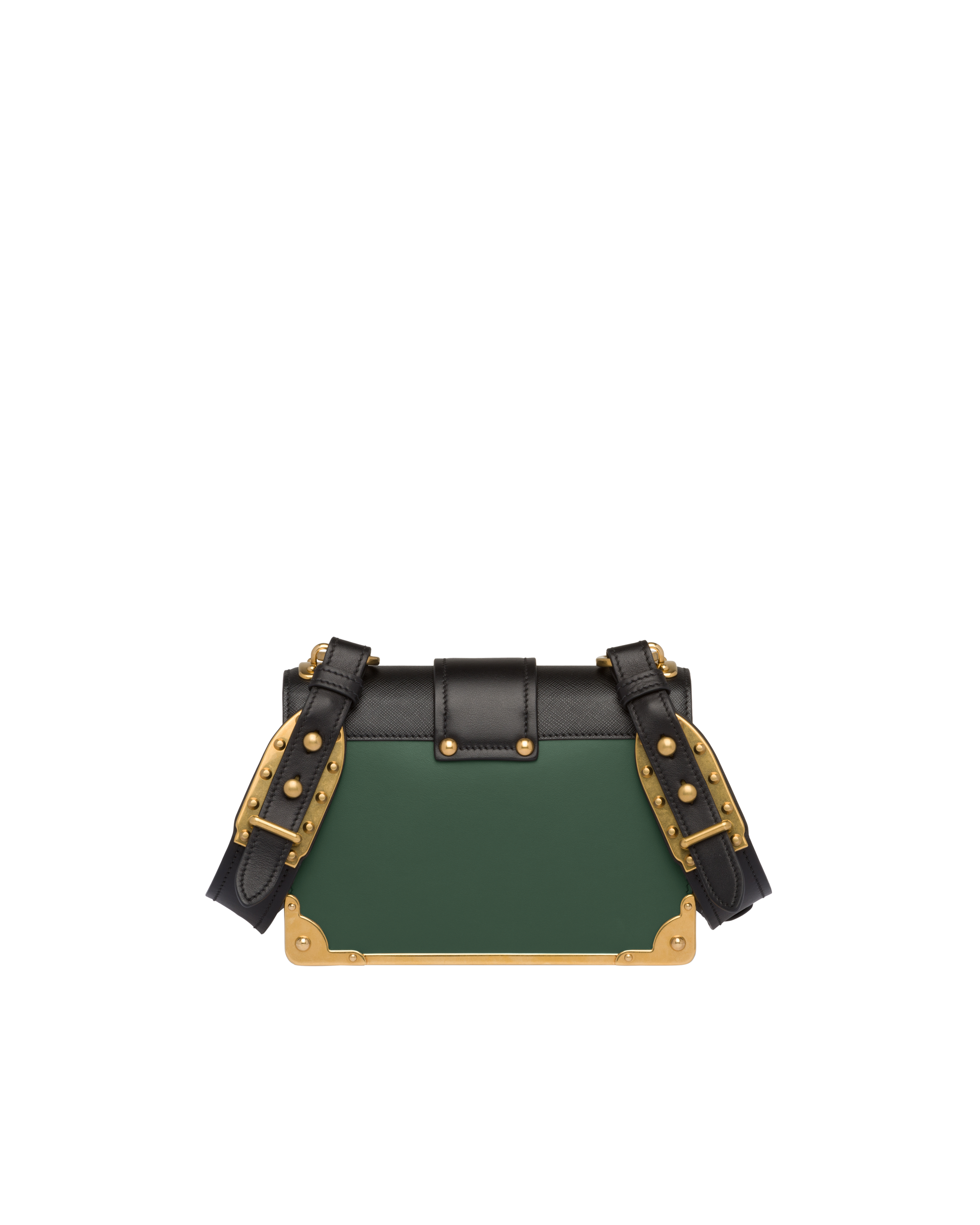 Emerald Green/black Leather Prada Cahier Bag Prada