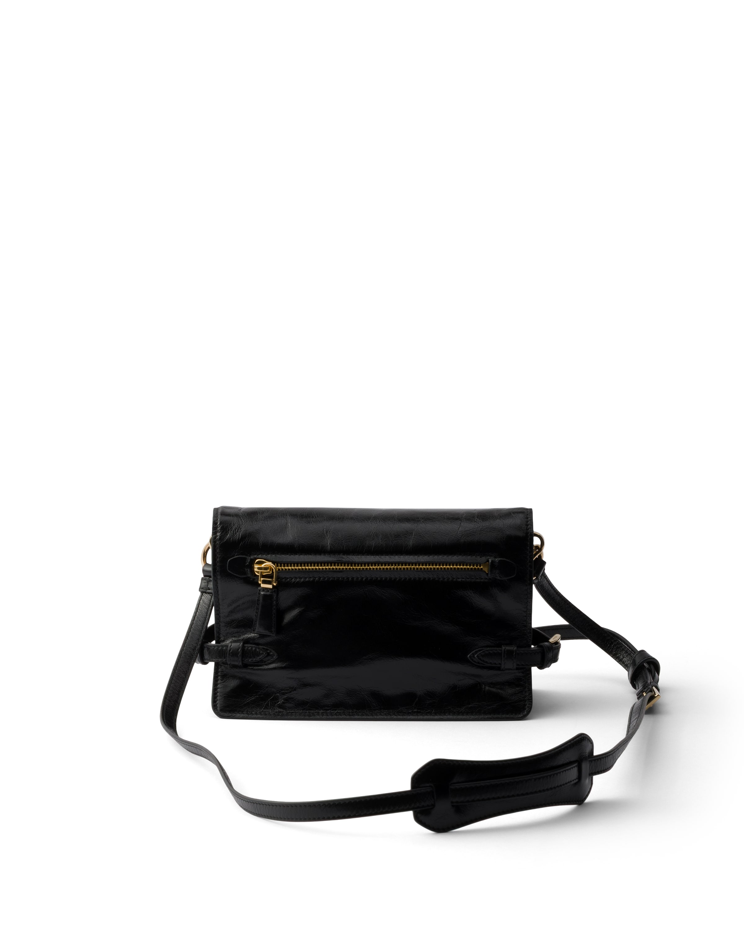 Prada Mini Leather Shoulder Bag In Black