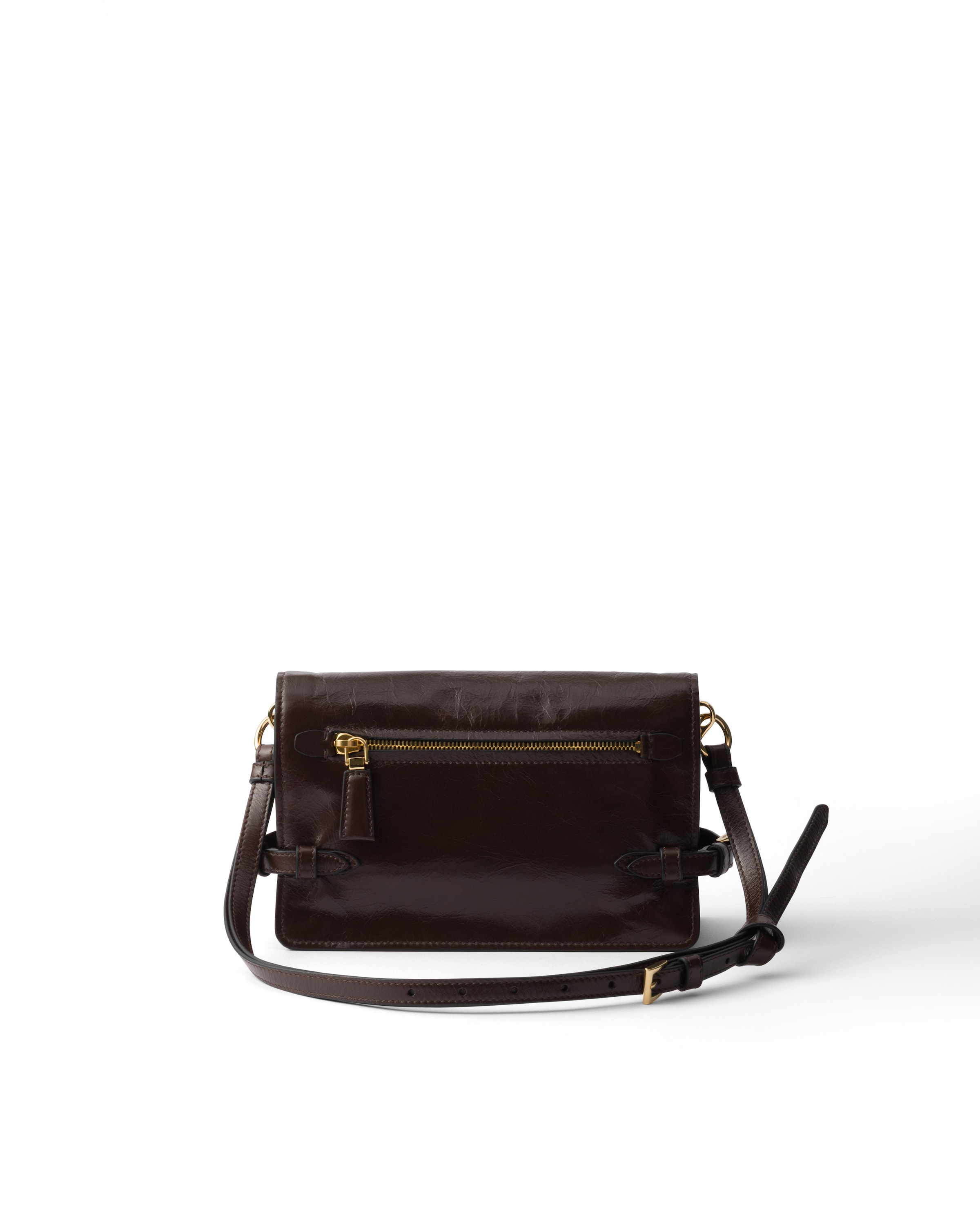 Prada Leather Shoulder Bag In Brown